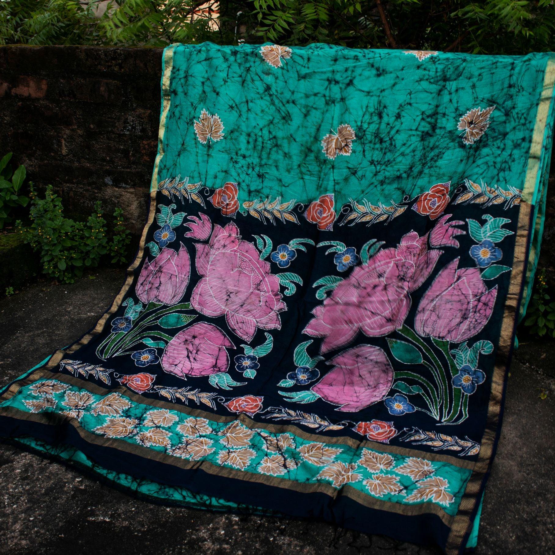 Batik Chanderi saree - Narmada- Padma - Image 10