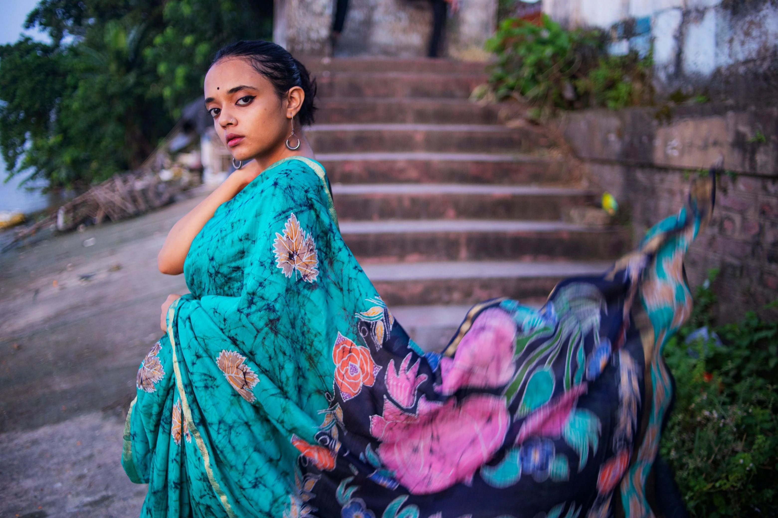 Batik Chanderi saree - Narmada- Padma - Image 13