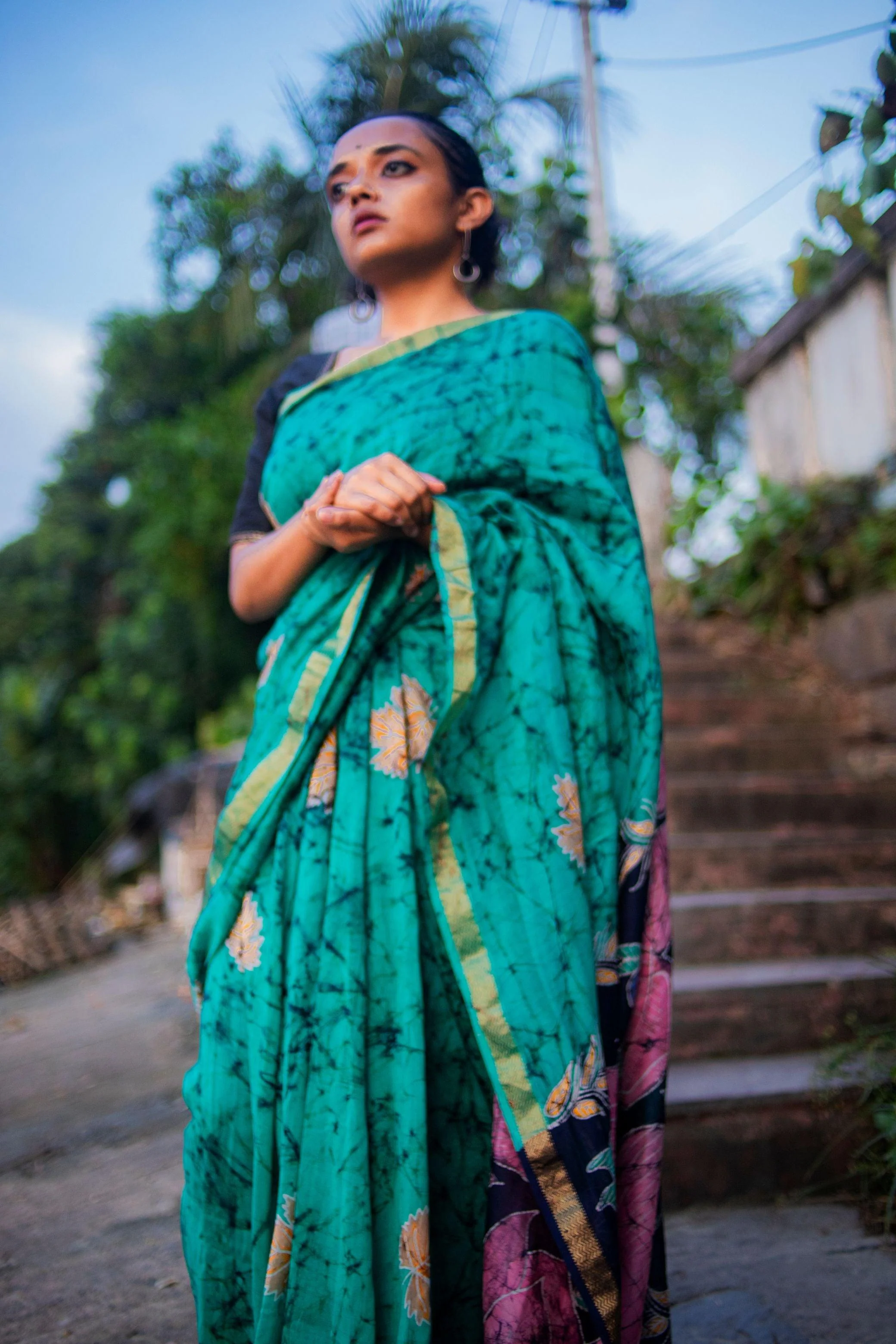 Batik Chanderi saree - Narmada- Padma - Image 14