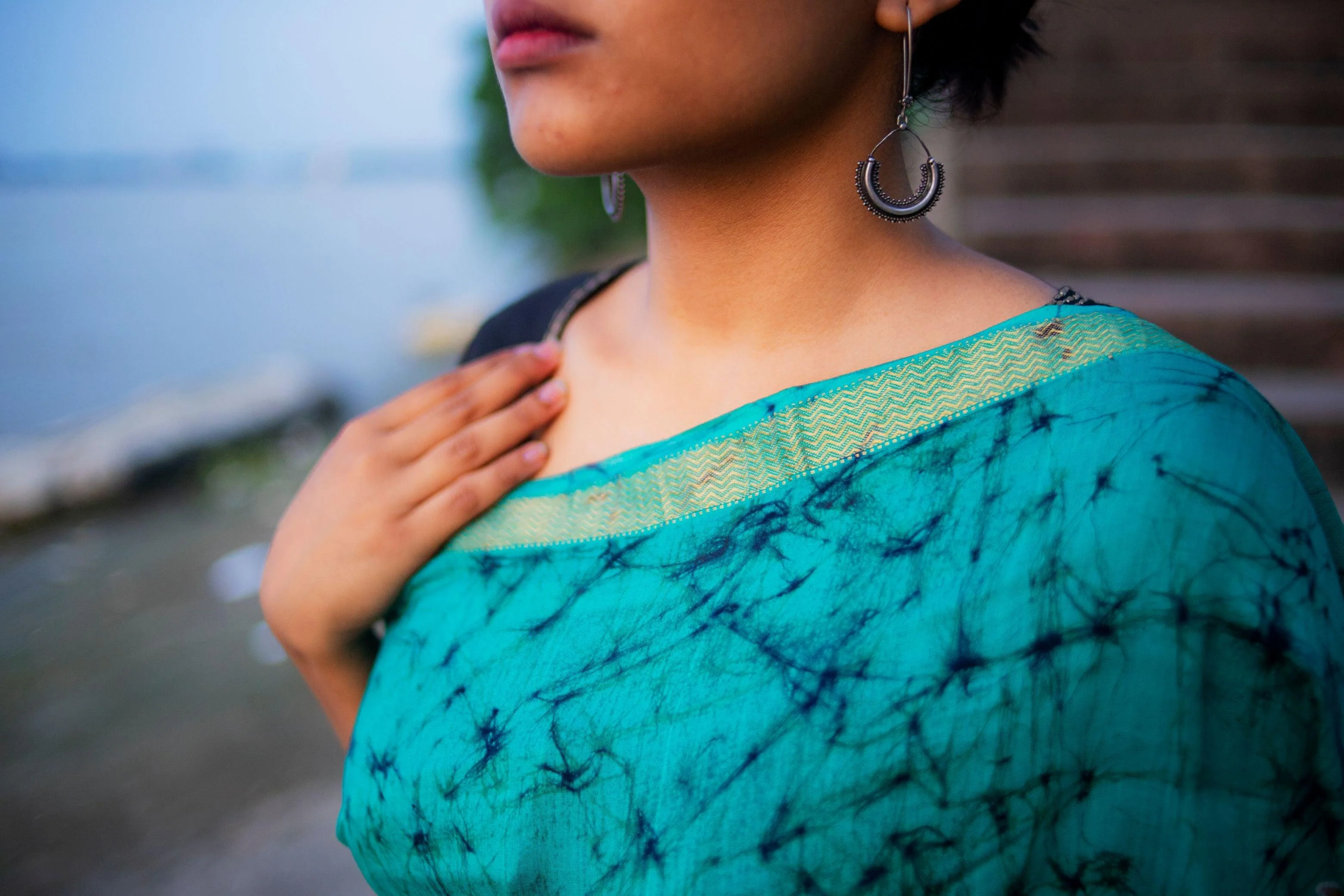 Batik Chanderi saree - Narmada- Padma - Image 15