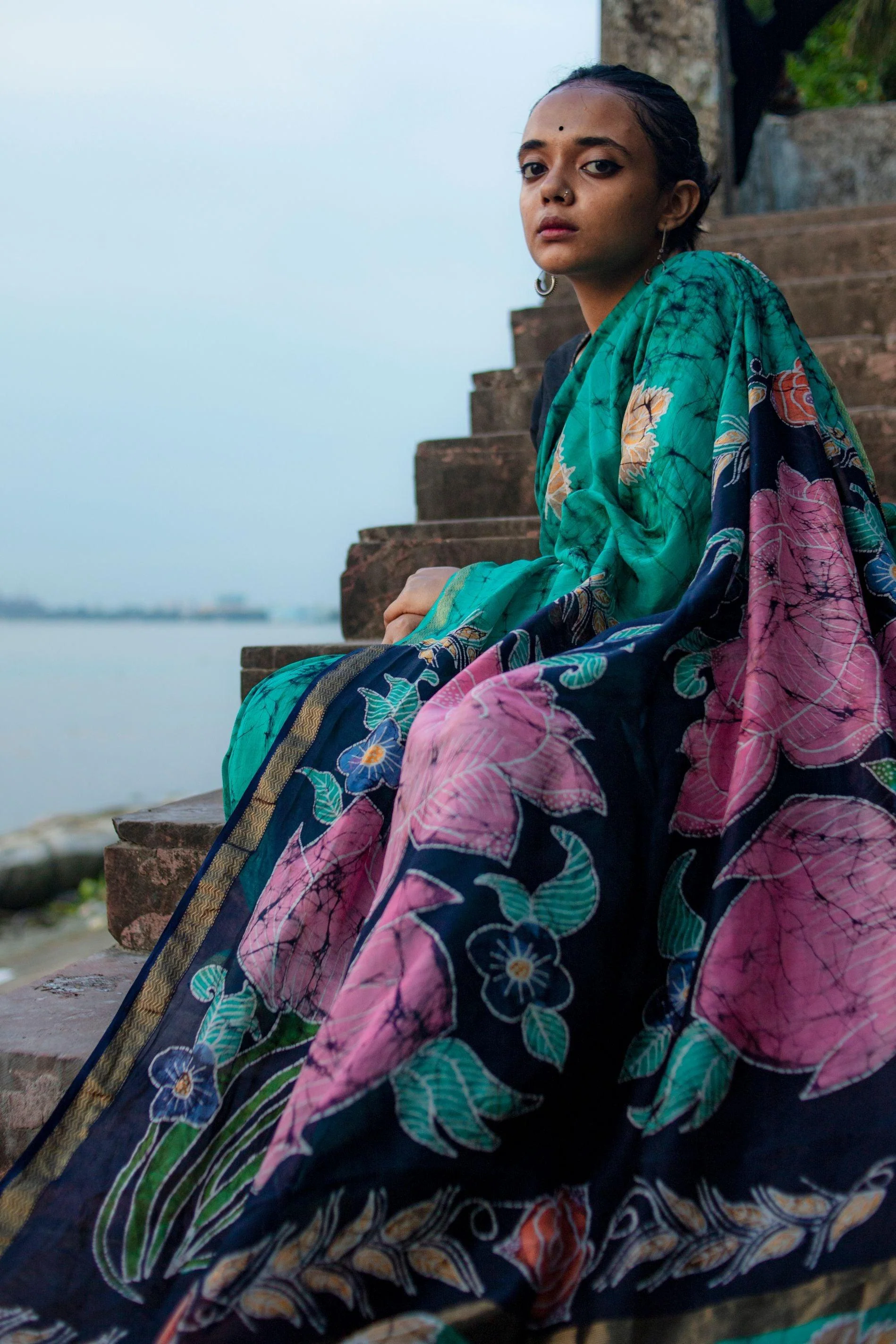 Batik Chanderi saree - Narmada- Padma - Image 3