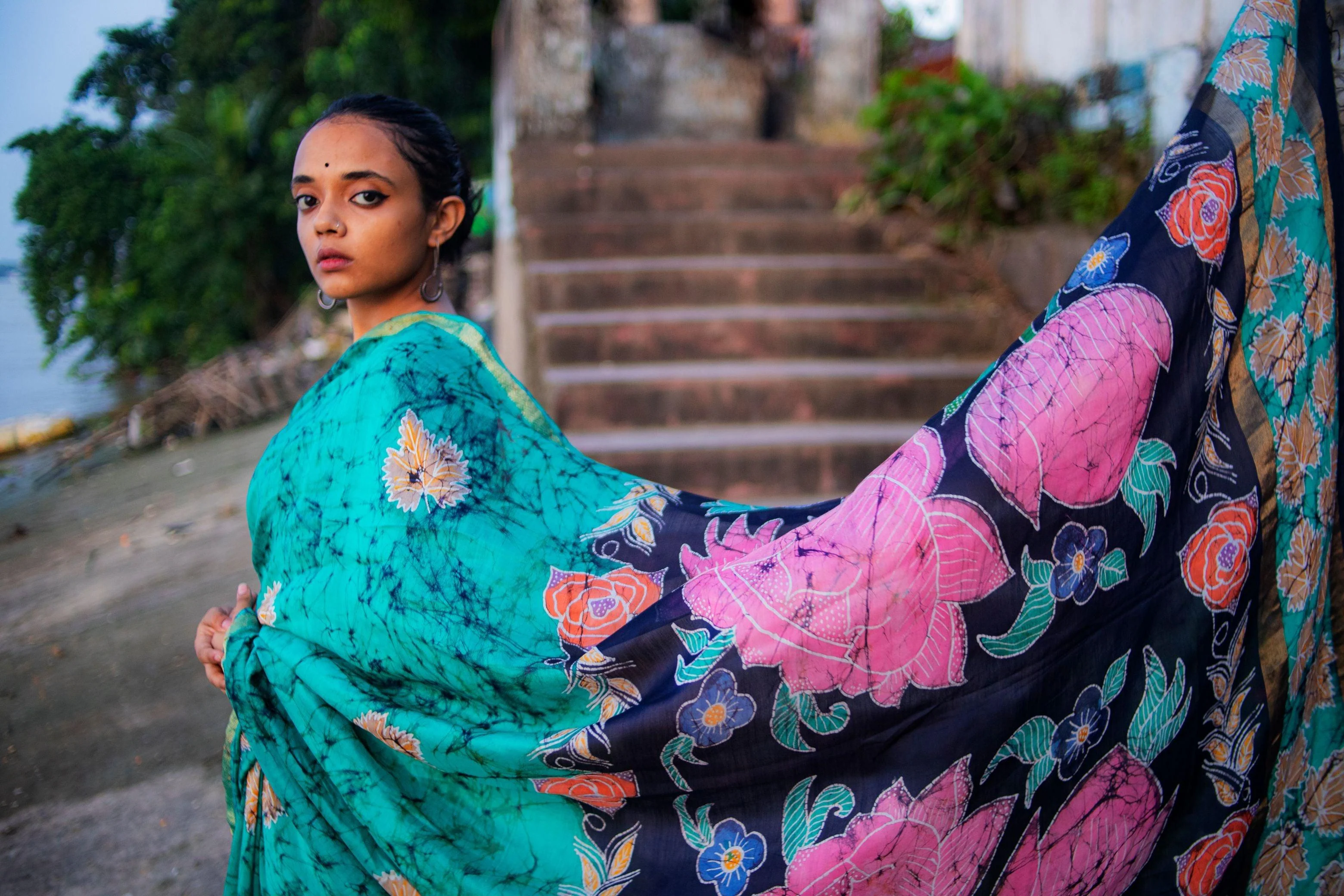 Batik Chanderi saree - Narmada- Padma - Image 6