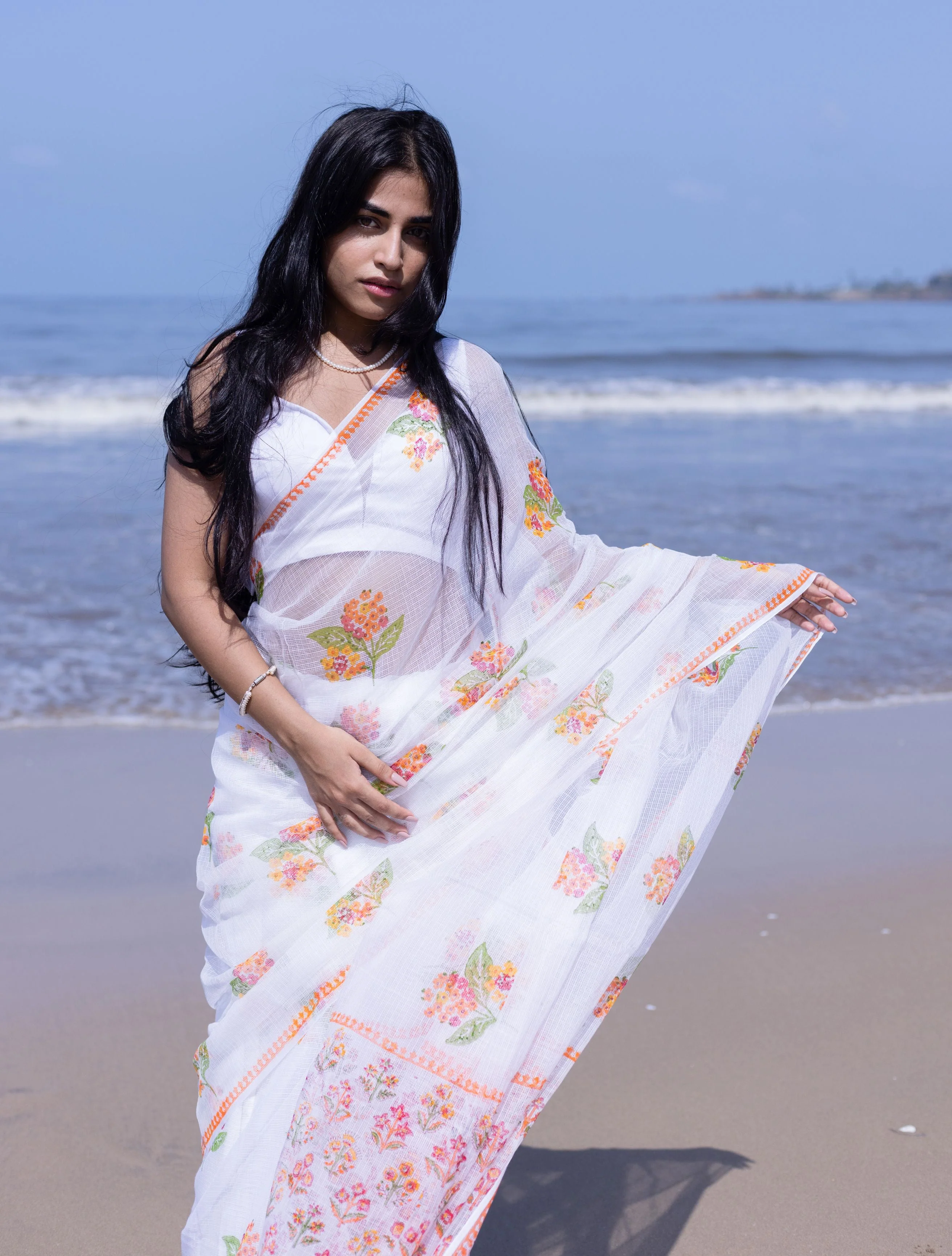 Evergreen printed Kota saree - Bagh- Mogra - Image 10