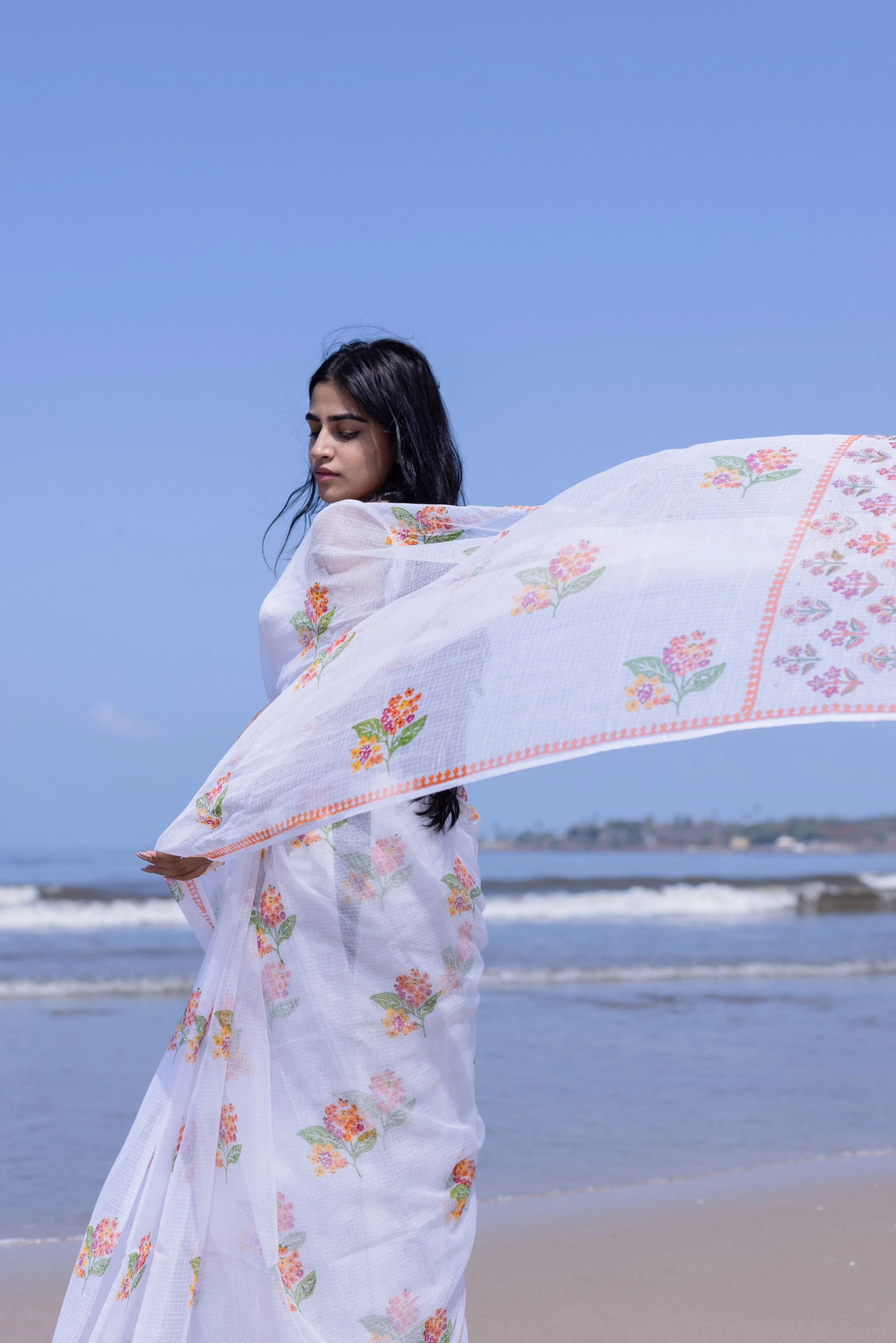 Evergreen printed Kota saree - Bagh- Mogra - Image 3