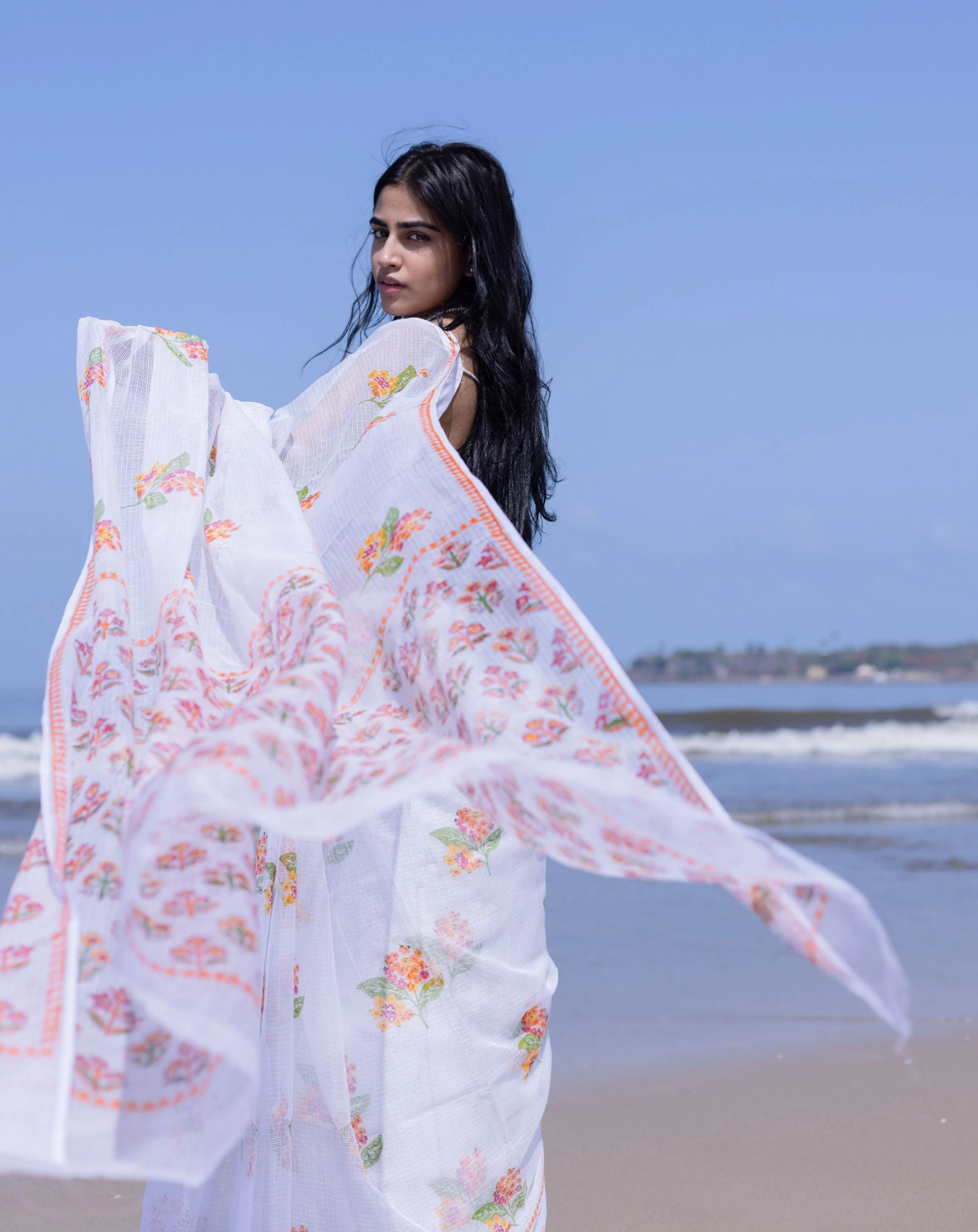 Evergreen printed Kota saree - Bagh- Mogra - Image 4