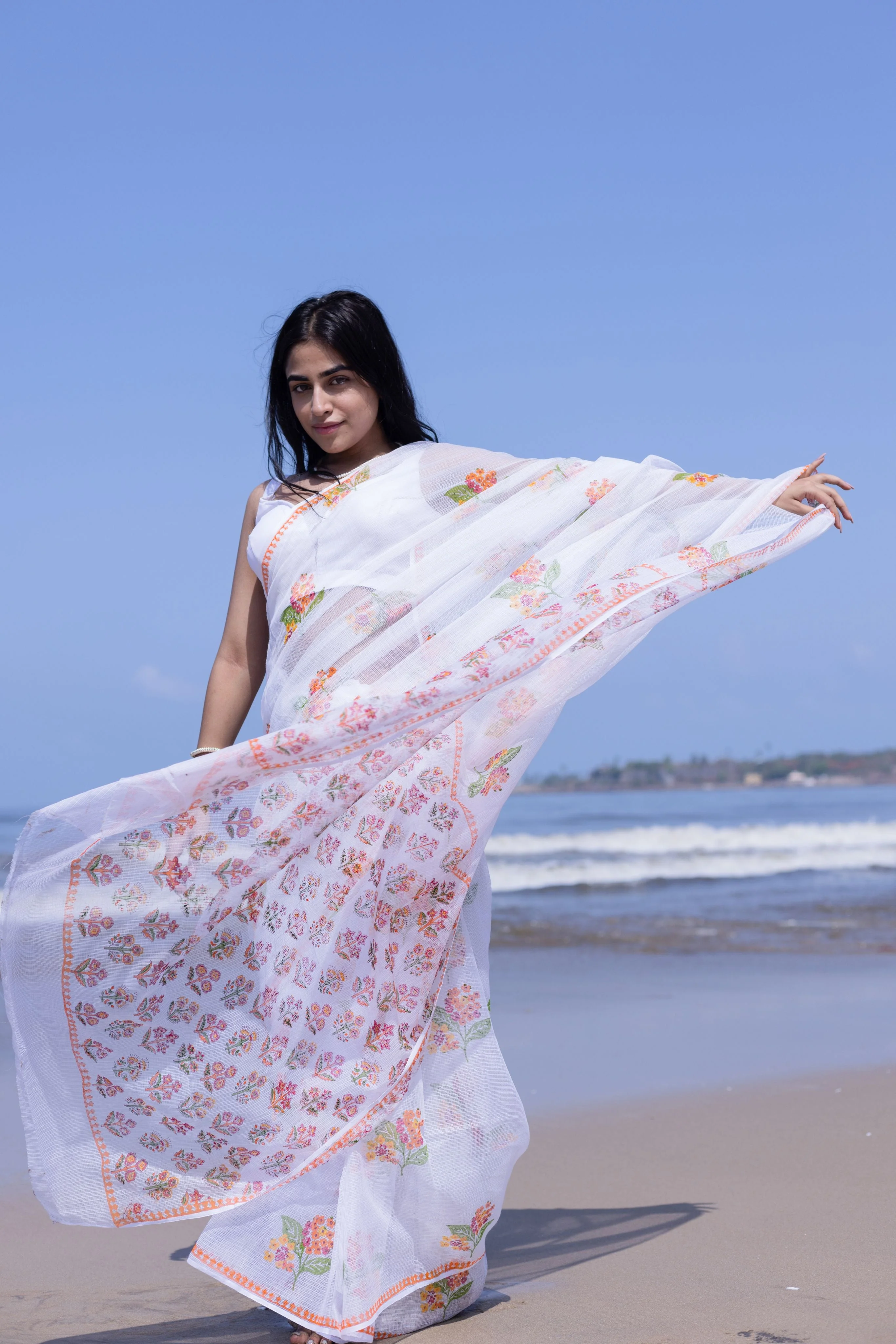 Evergreen printed Kota saree - Bagh- Mogra - Image 6