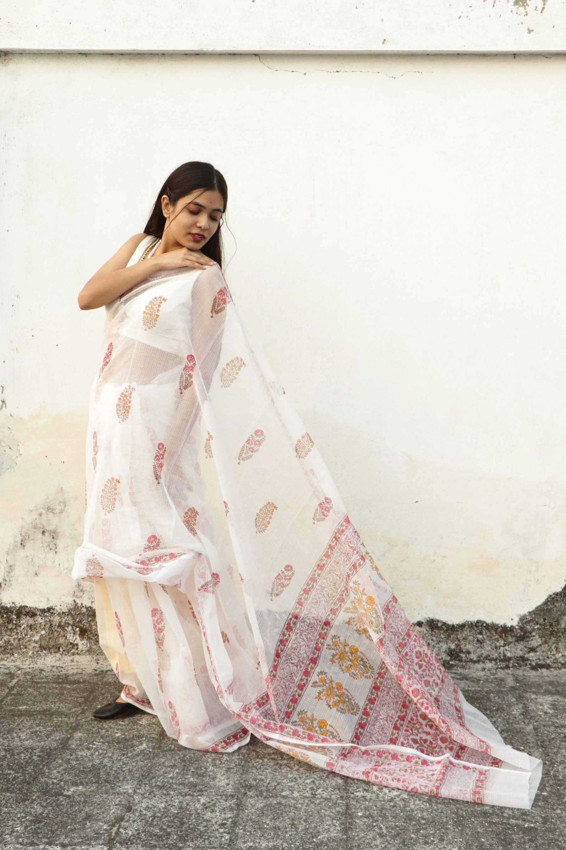 Evergreen printed Kota saree - Bagh- Kairi - Image 6