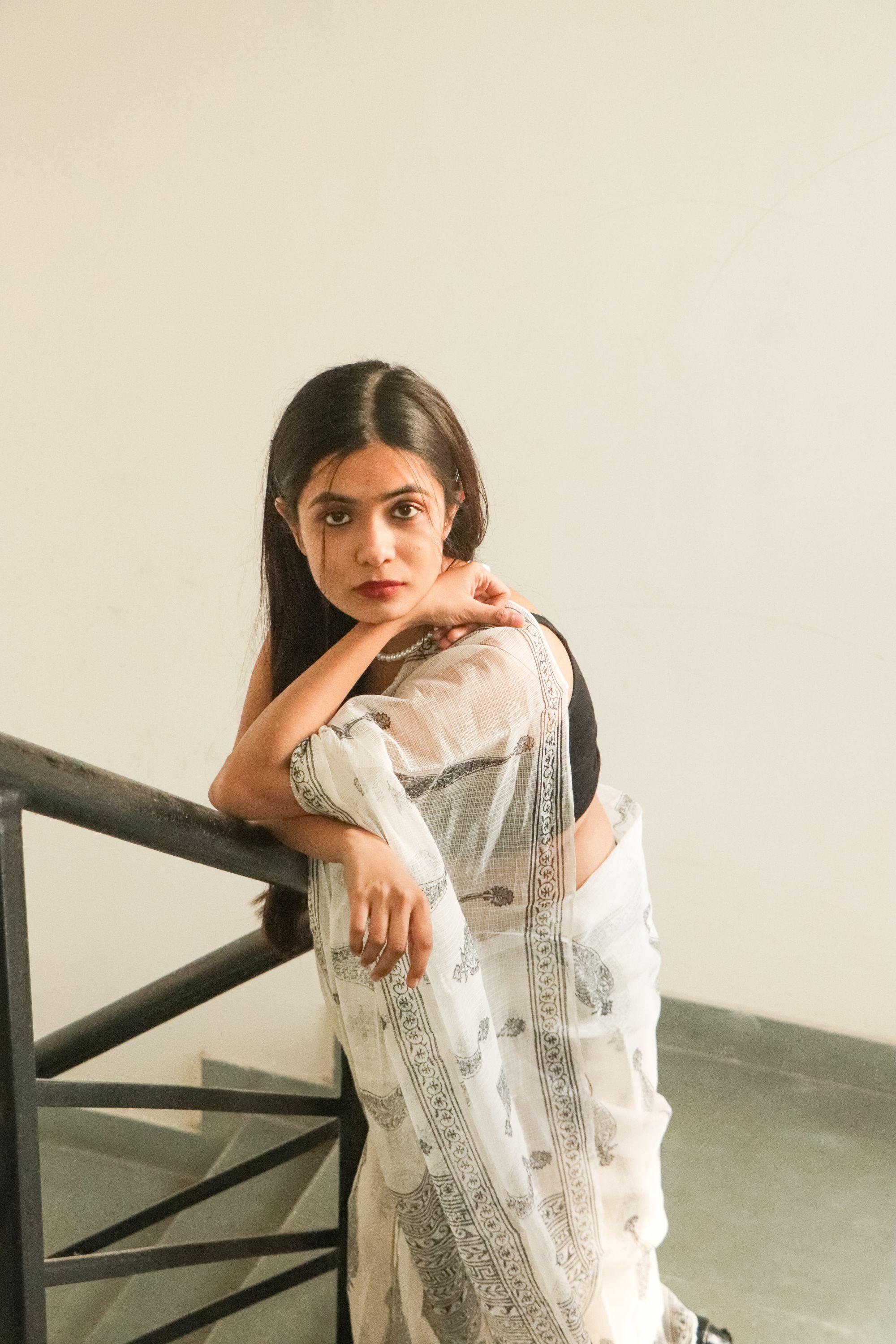 Evergreen printed Kota saree - Bagh- Jasmine - Image 18