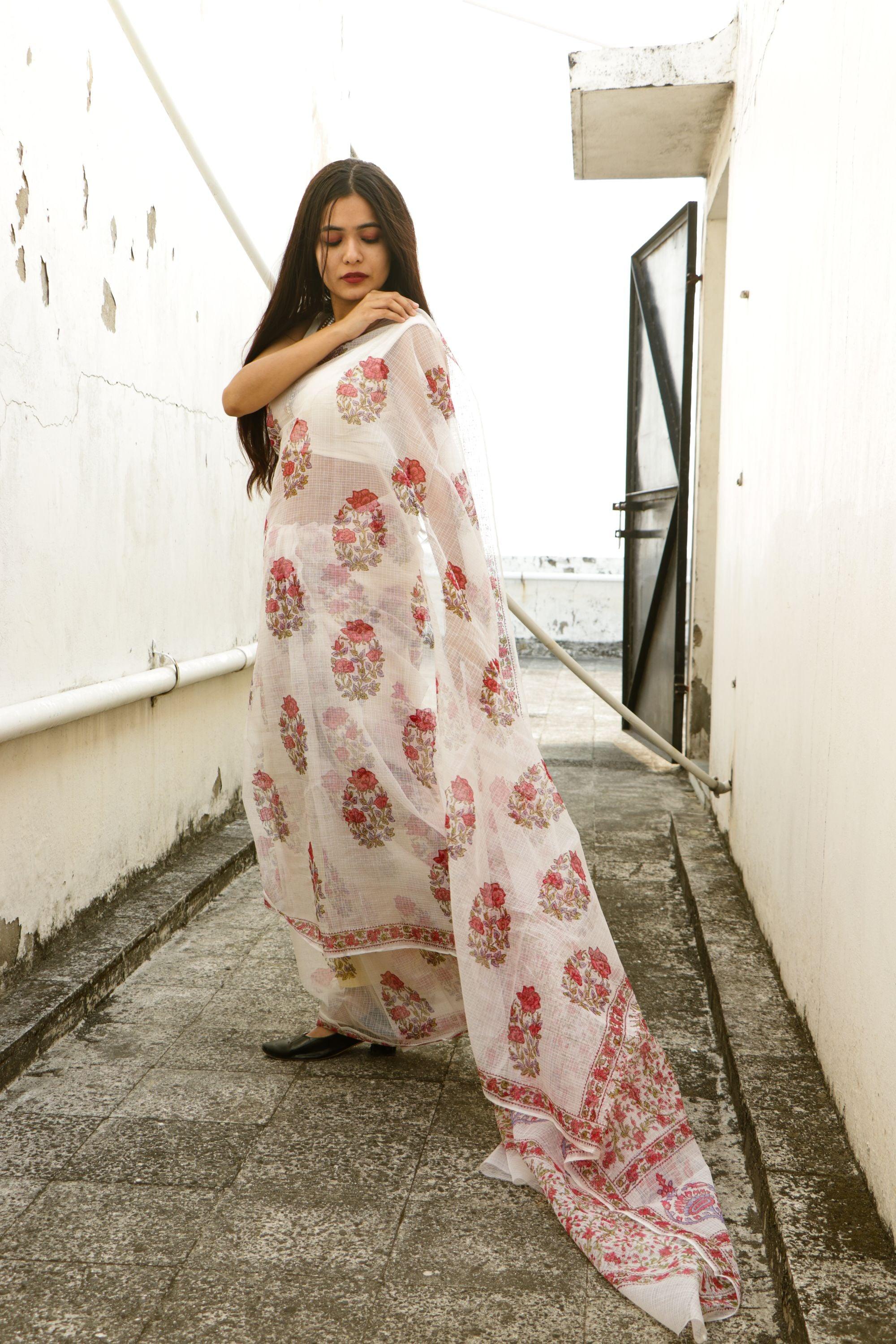 Evergreen printed Kota saree - Bagh- Gulab - Image 17