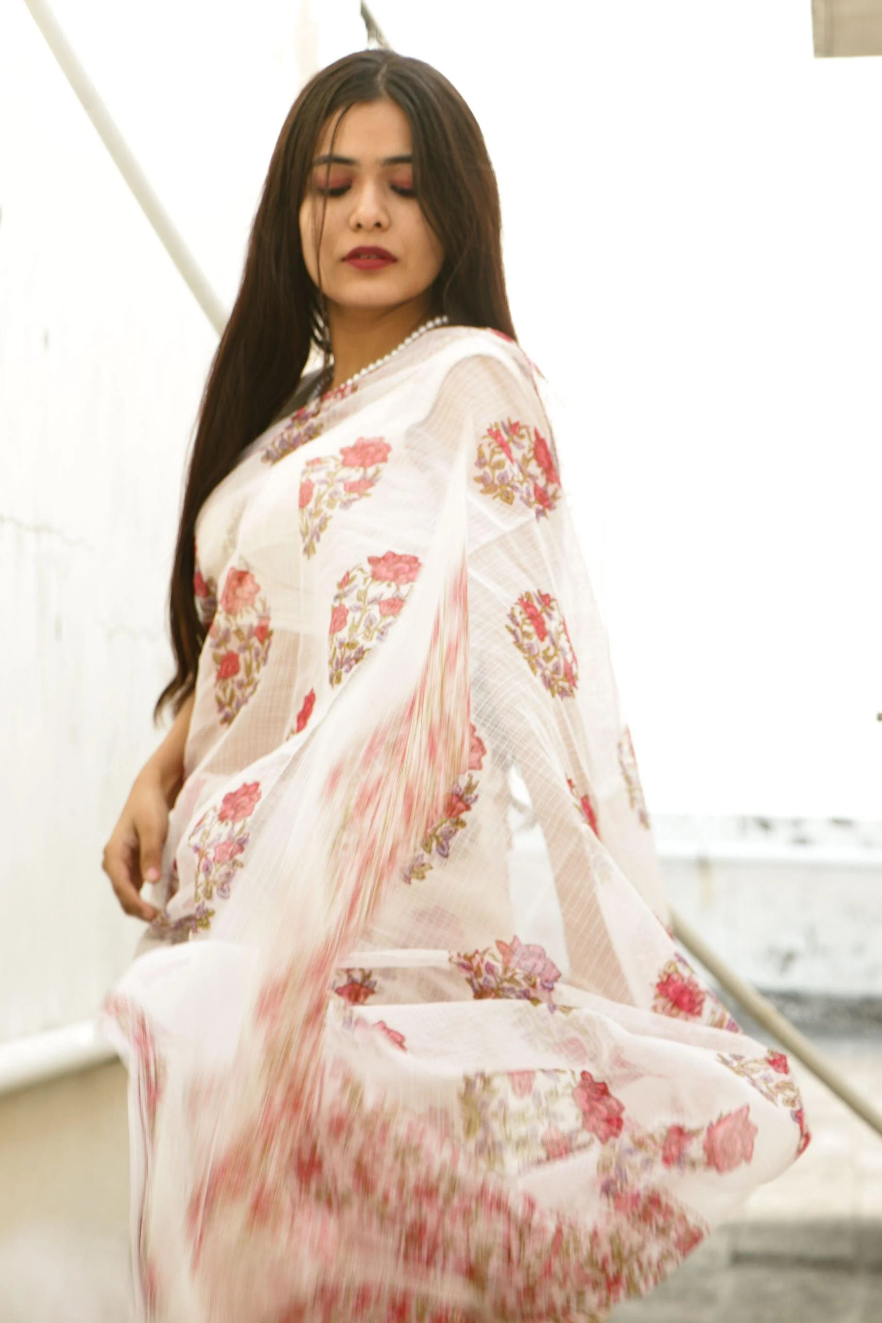 Evergreen printed Kota saree - Bagh- Gulab - Image 18