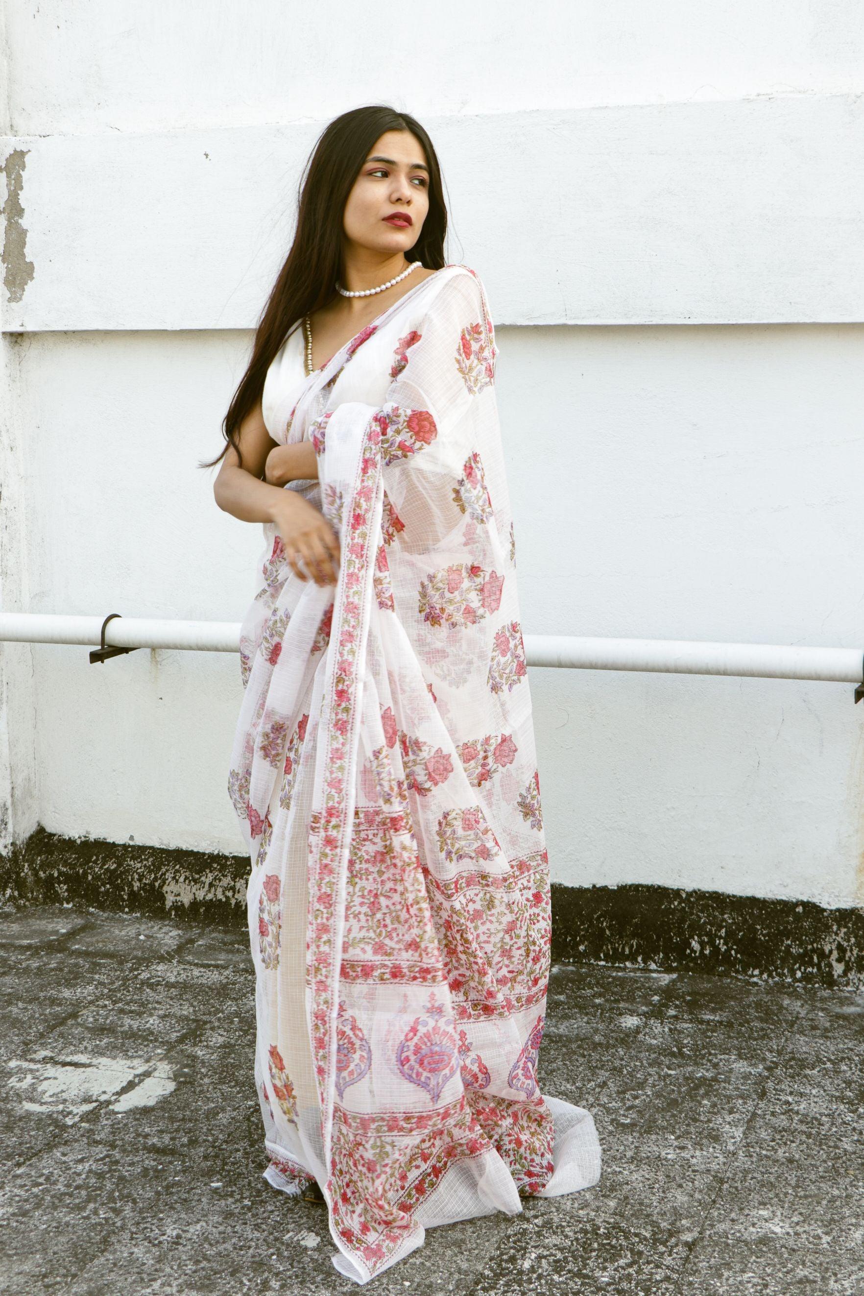 Evergreen printed Kota saree - Bagh- Gulab - Image 21