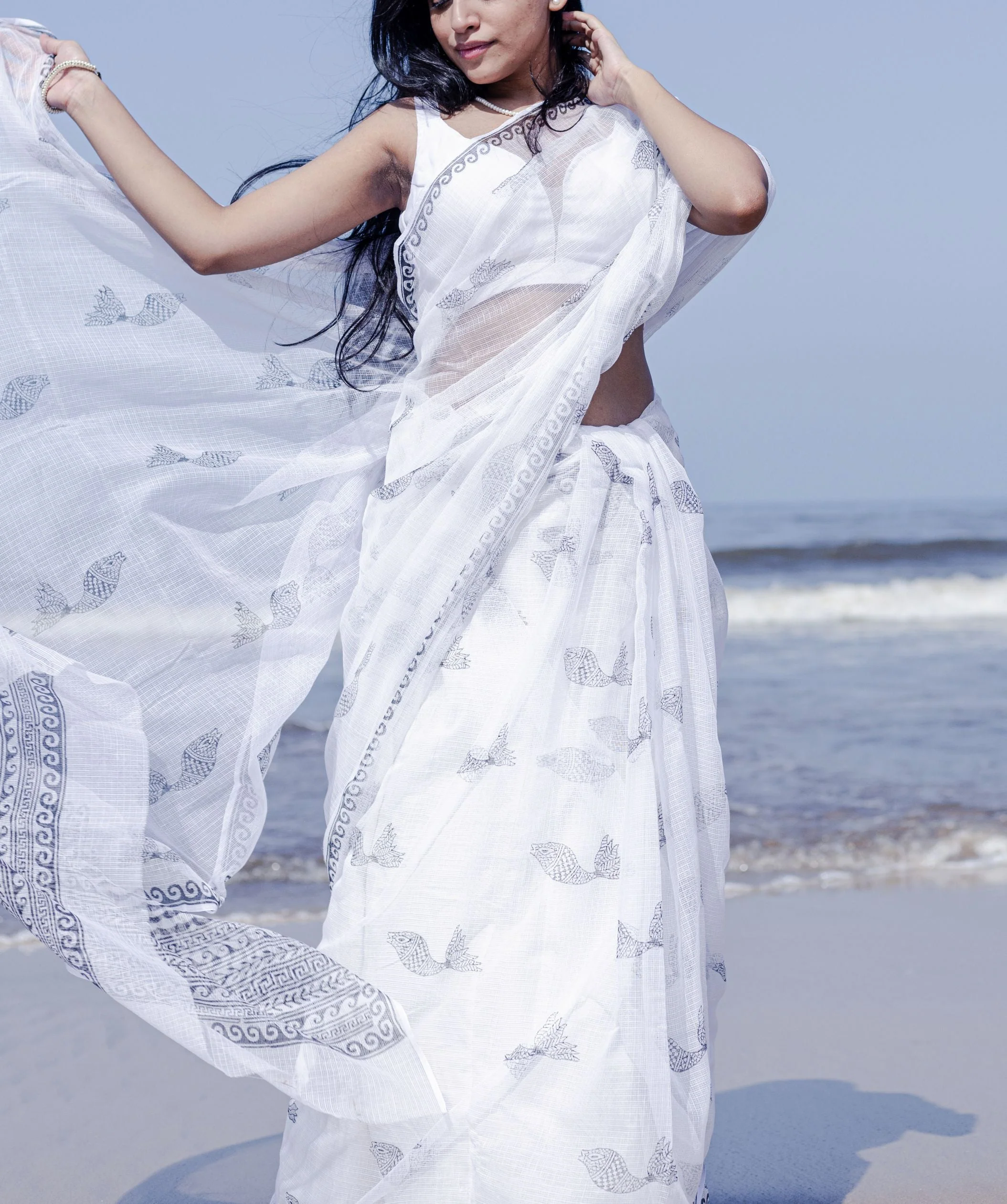 Evergreen printed Kota saree - Bagh- Matsya - Image 7