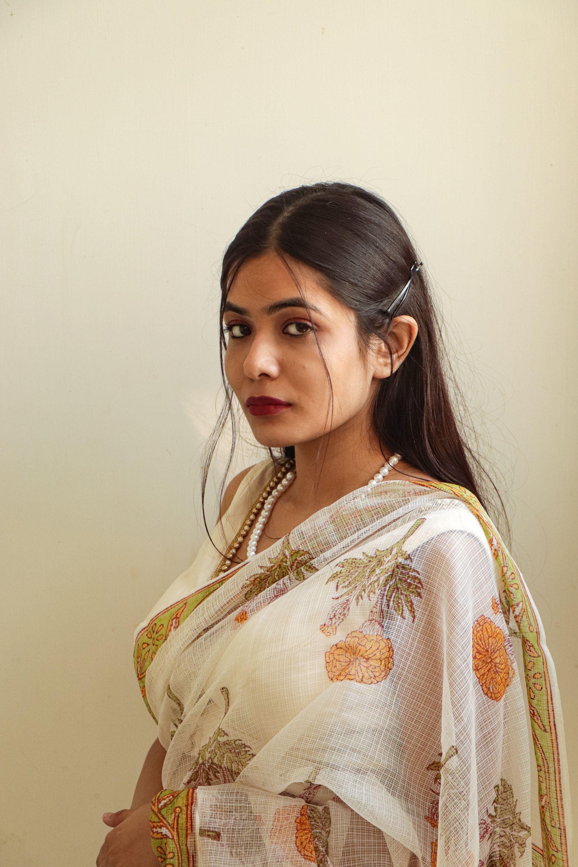 Evergreen printed Kota saree - Bagh- Genda - Image 5