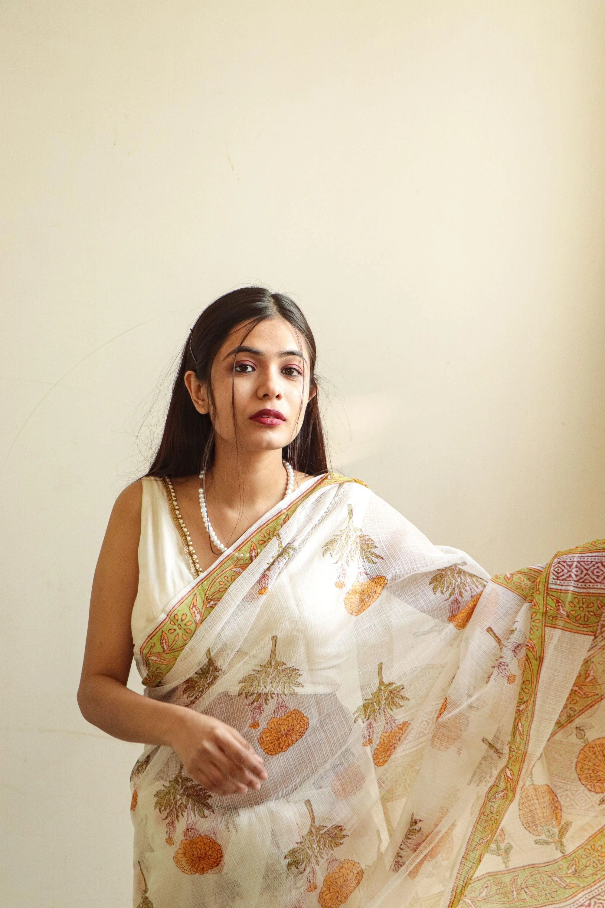 Evergreen printed Kota saree - Bagh- Genda - Image 6