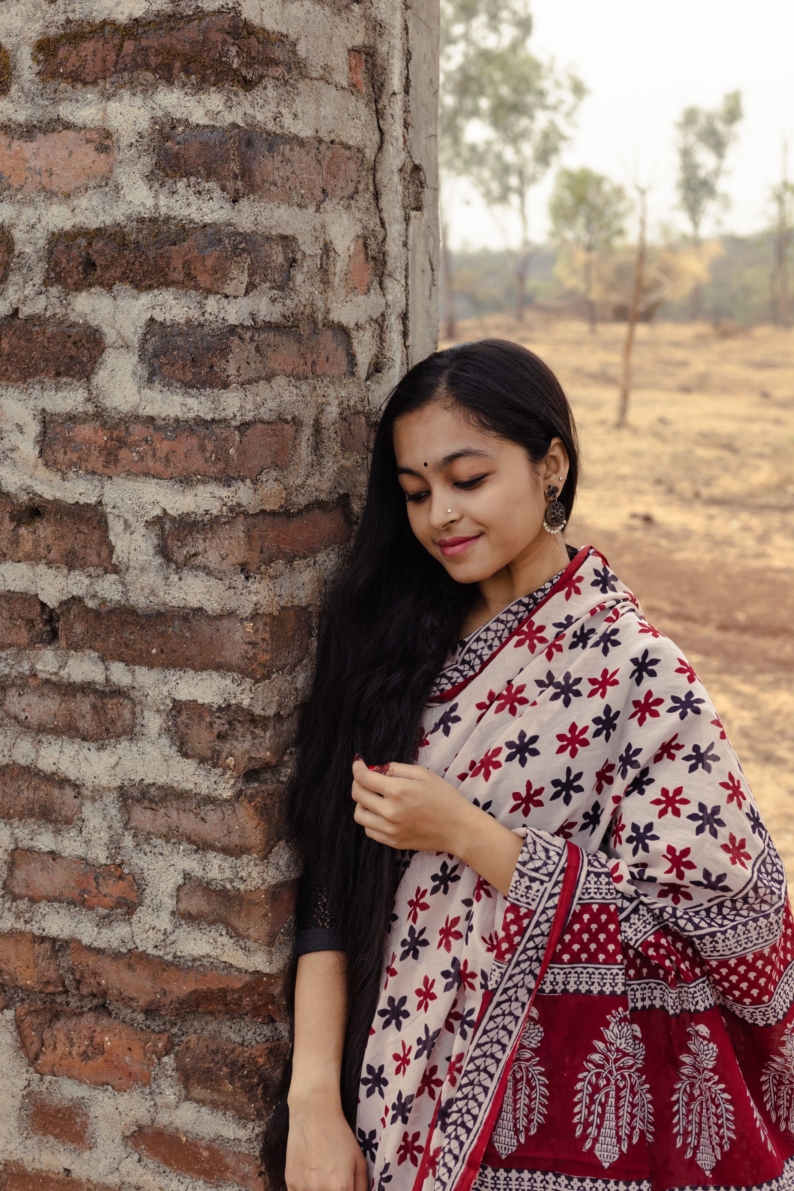 Natural dyed Bagh print sarees - Chitara - Sitara - Image 21