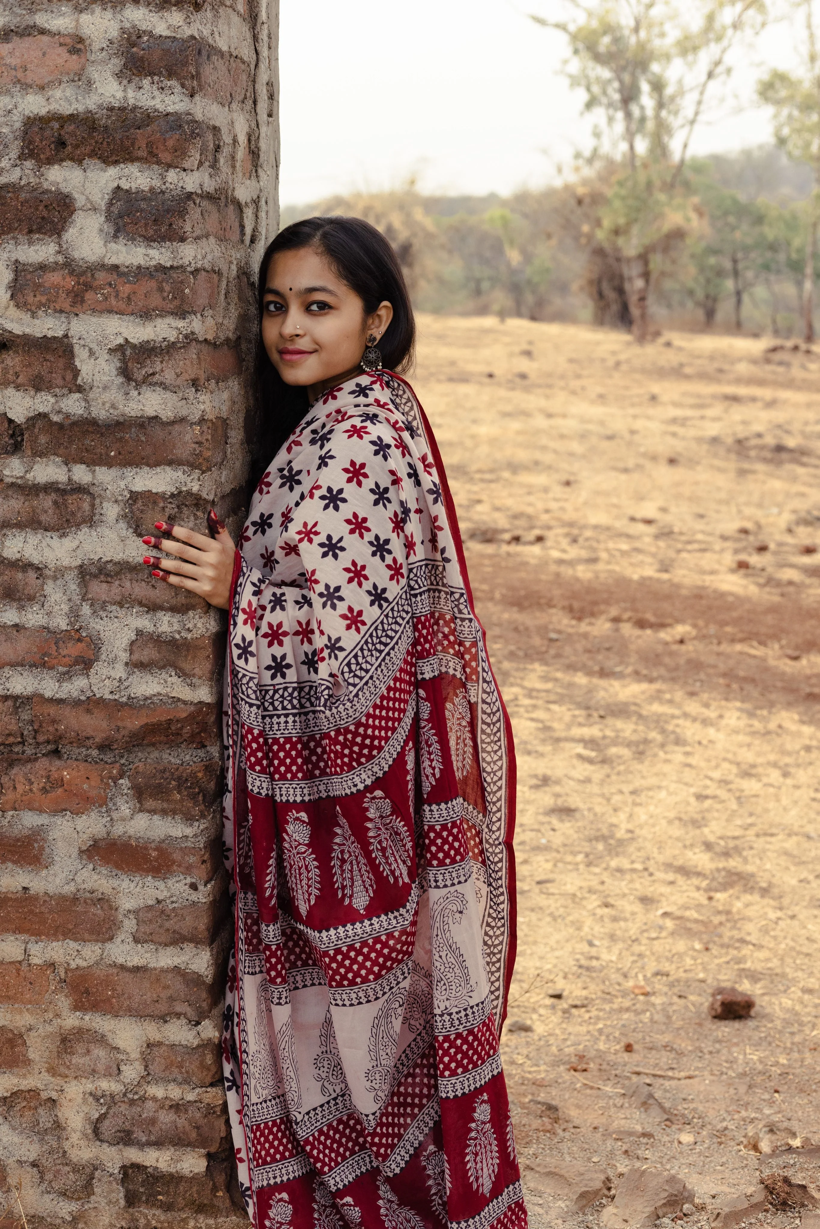 Natural dyed Bagh print sarees - Chitara - Sitara - Image 24