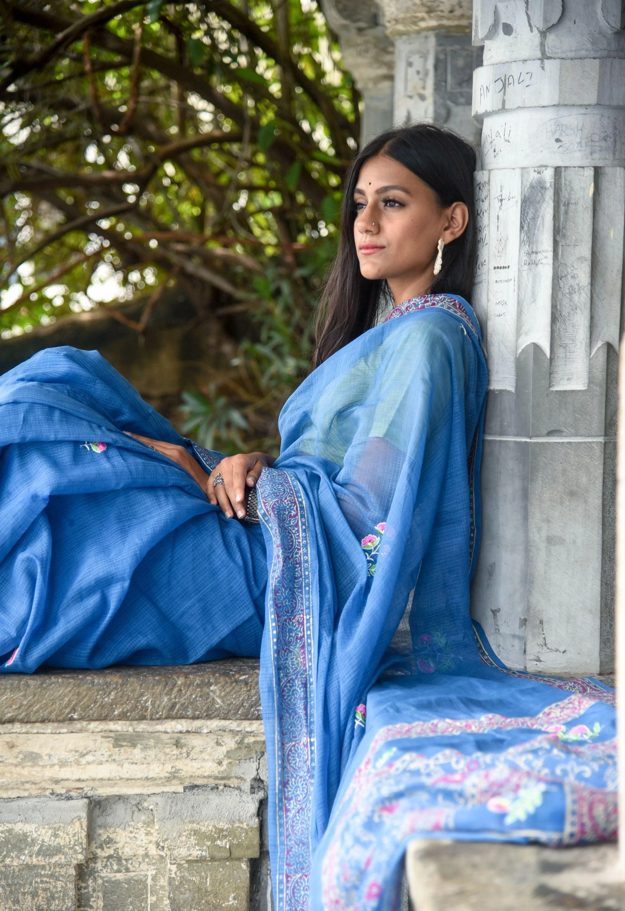 Evergreen kota cotton embroidery dKota saree - Bagh - Nishika - Image 17