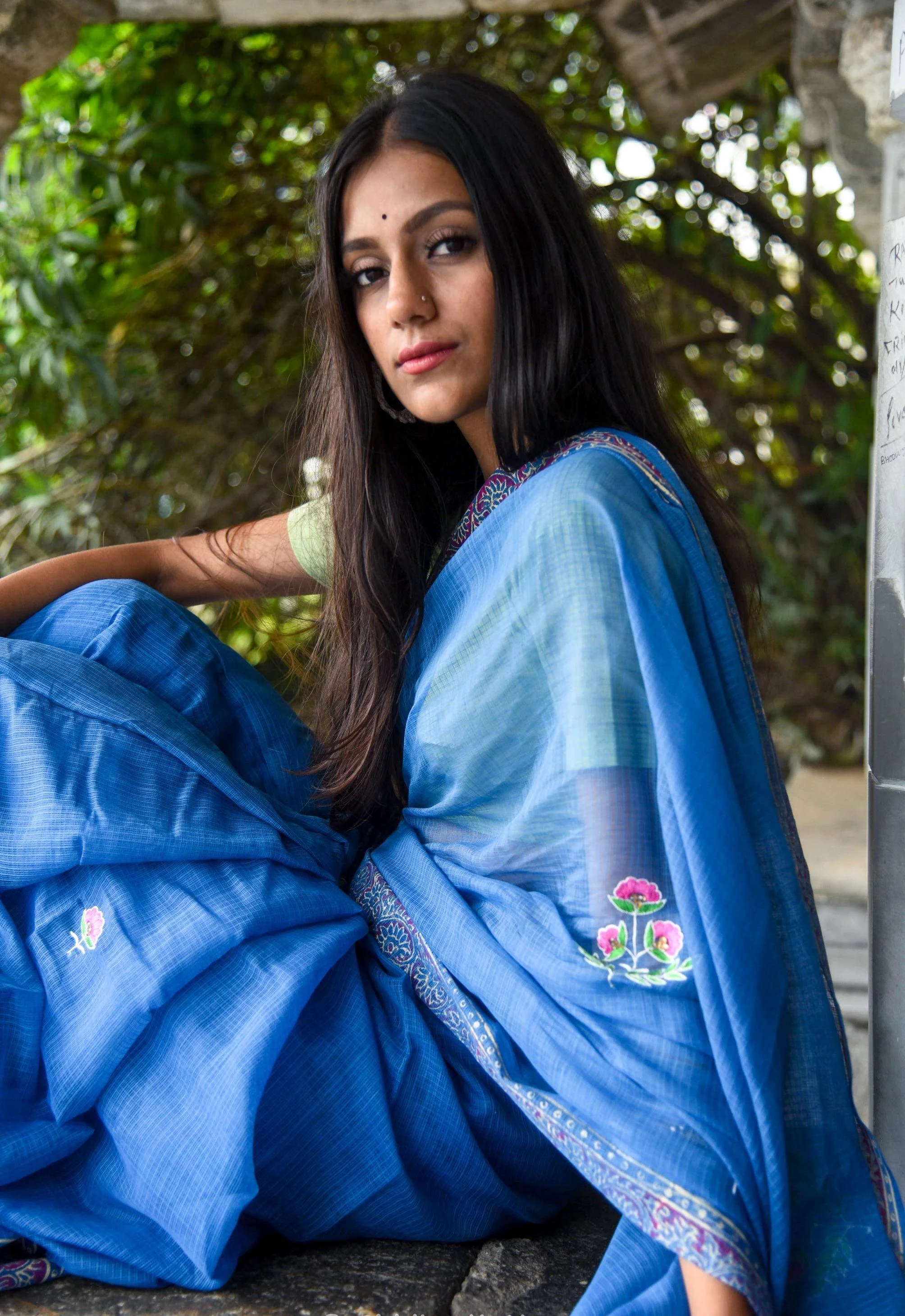 Evergreen kota cotton embroidery dKota saree - Bagh - Nishika - Image 5