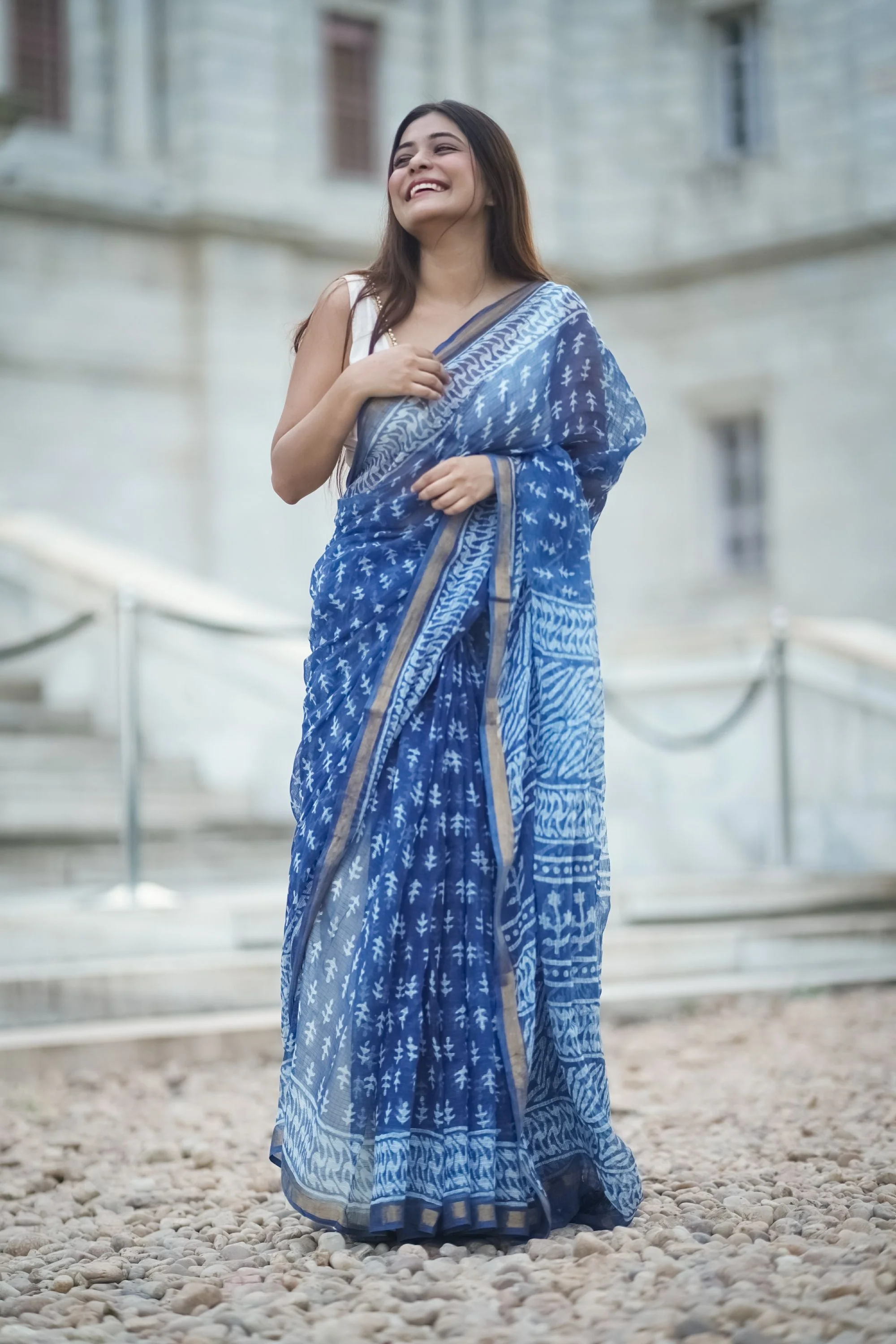 Natural dyed Dabu sarees - Malhar - Sejal - Image 10