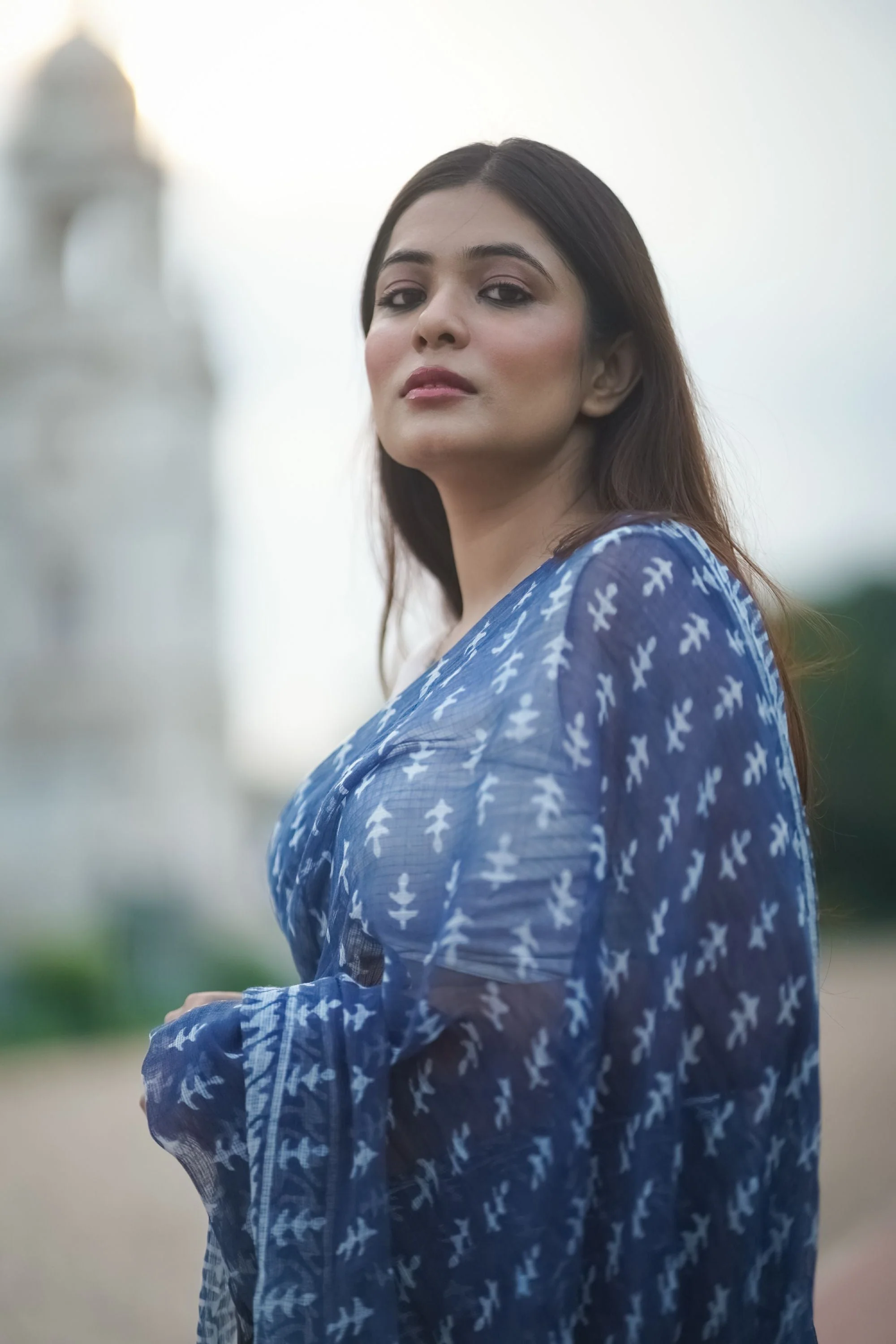 Natural dyed Dabu sarees - Malhar - Sejal - Image 5