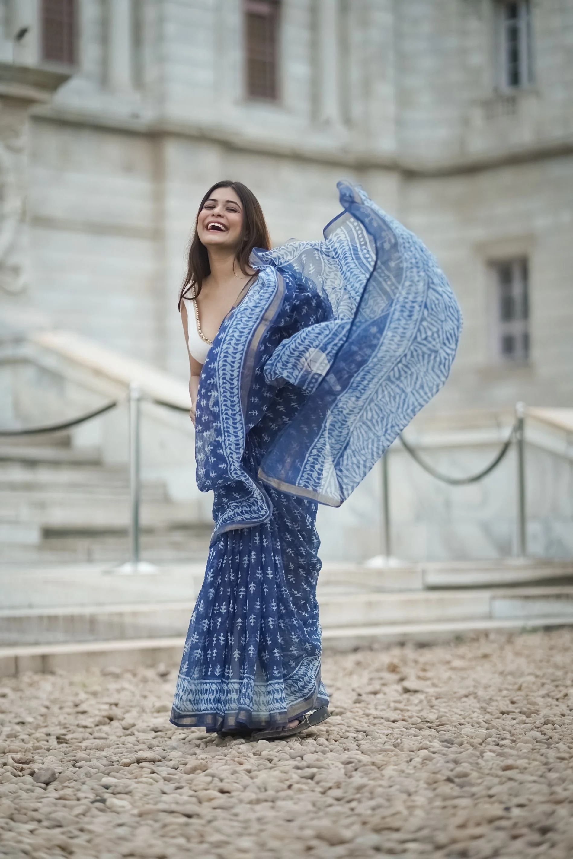 Natural dyed Dabu sarees - Malhar - Sejal - Image 6