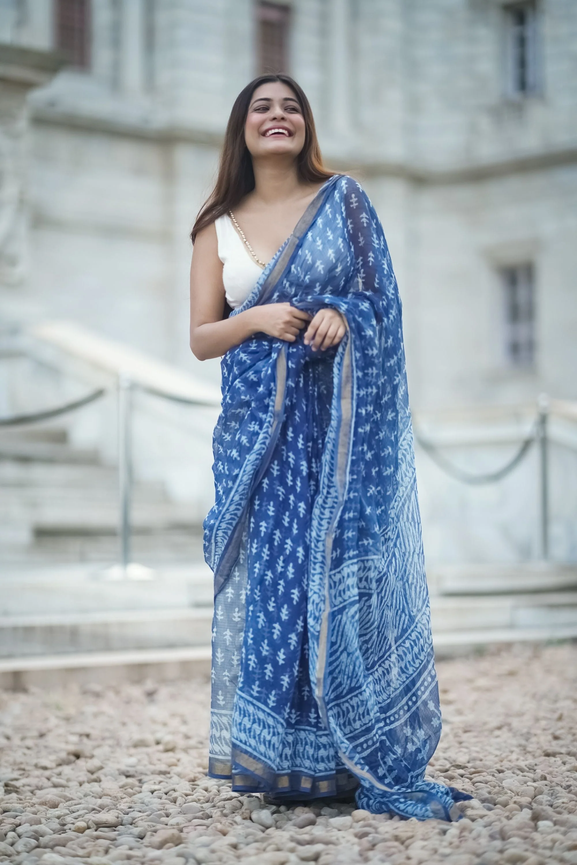 Natural dyed Dabu sarees - Malhar - Sejal - Image 8