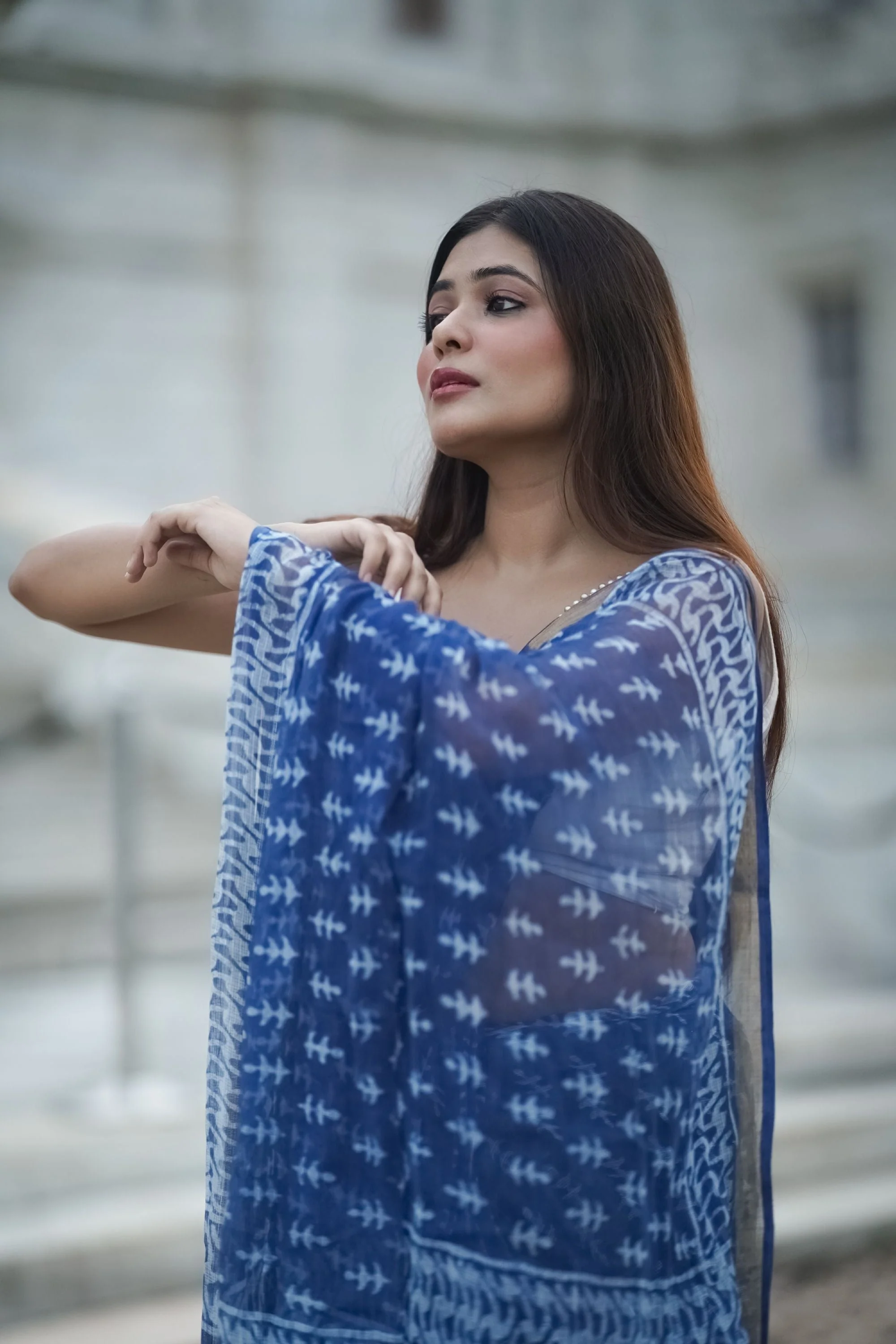 Natural dyed Dabu sarees - Malhar - Sejal - Image 9