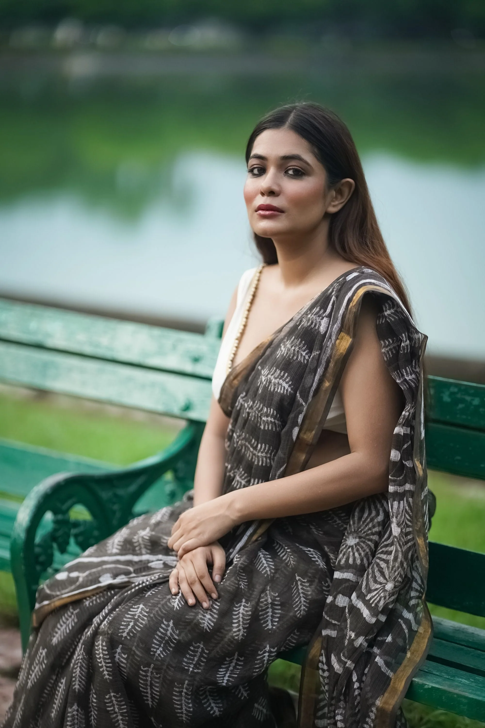Natural dyed Dabu sarees - Malhar - Kahaani - Image 10