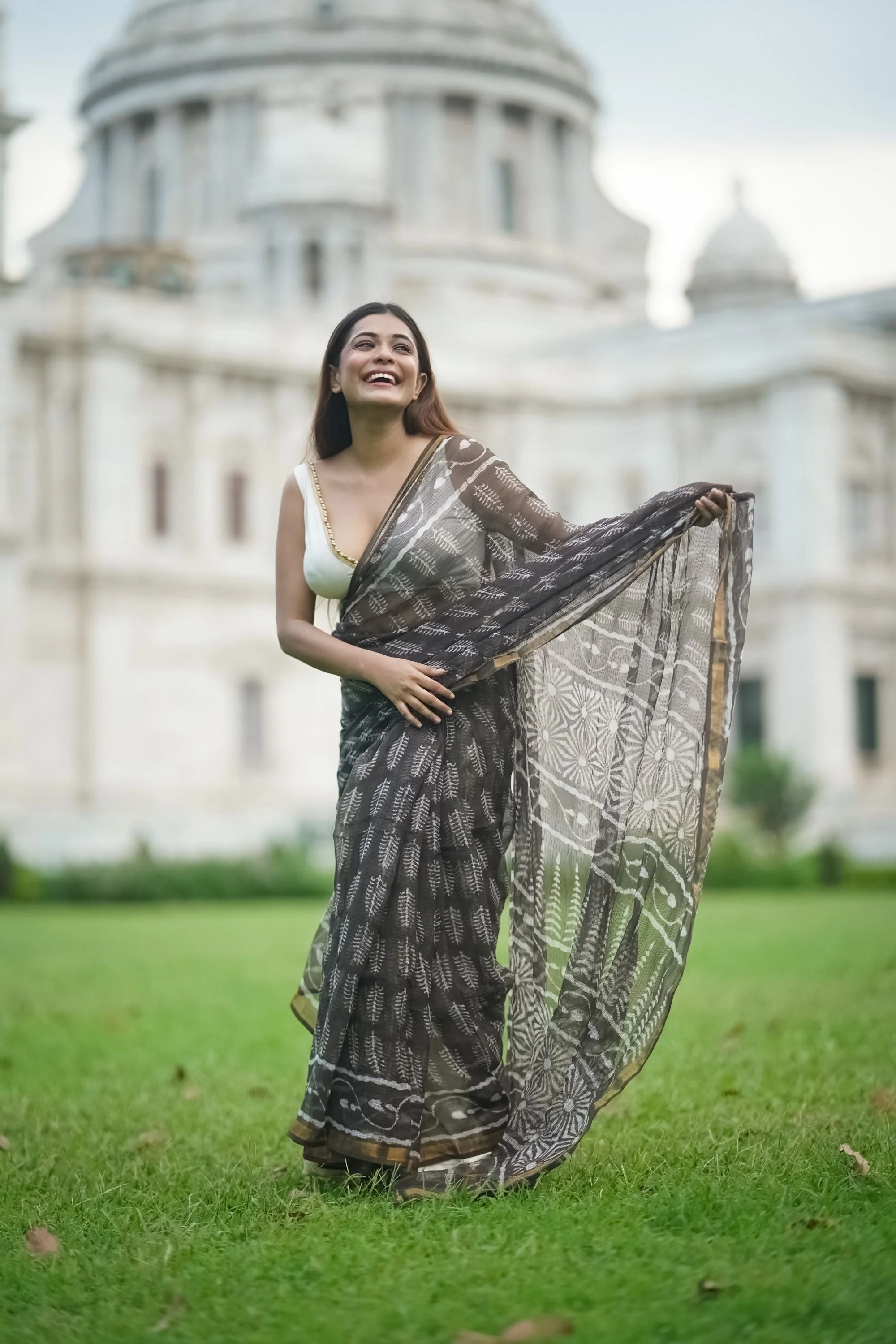Natural dyed Dabu sarees - Malhar - Kahaani - Image 3
