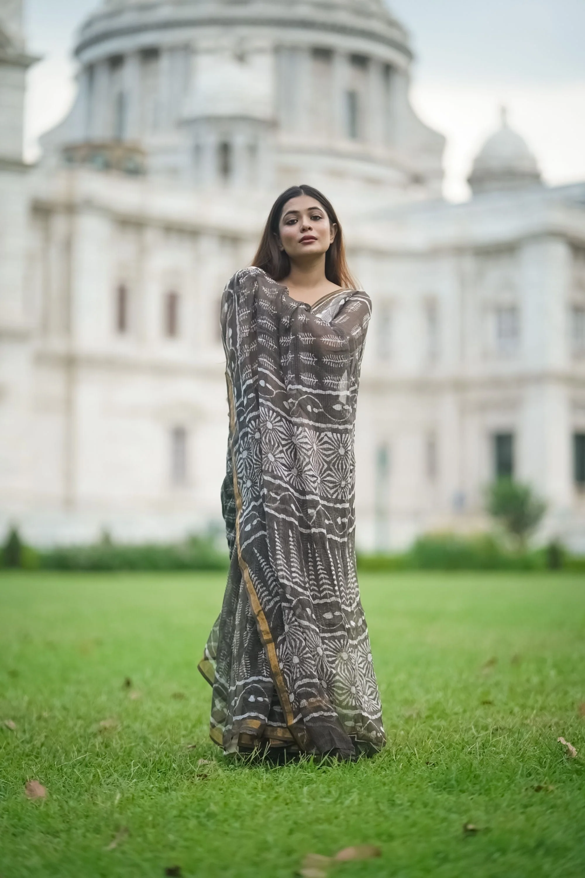 Natural dyed Dabu sarees - Malhar - Kahaani - Image 4