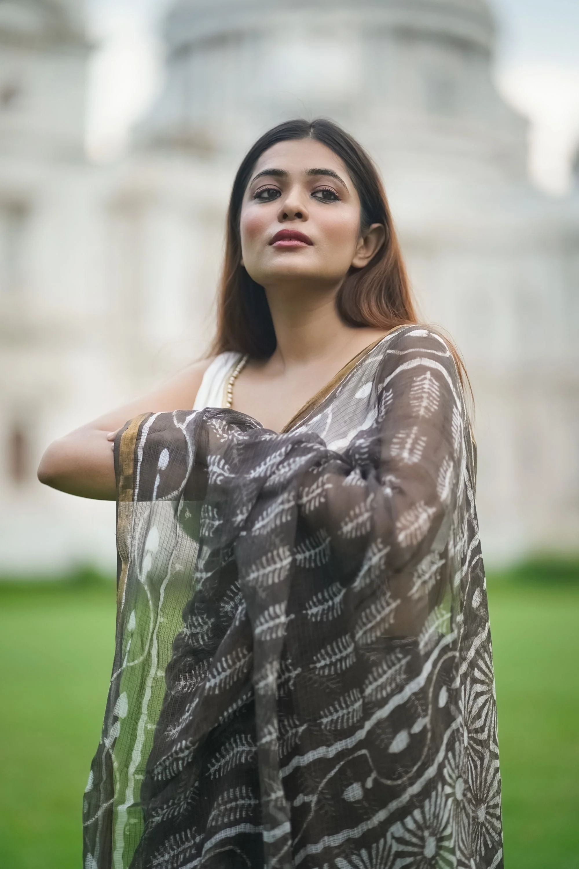 Natural dyed Dabu sarees - Malhar - Kahaani - Image 6