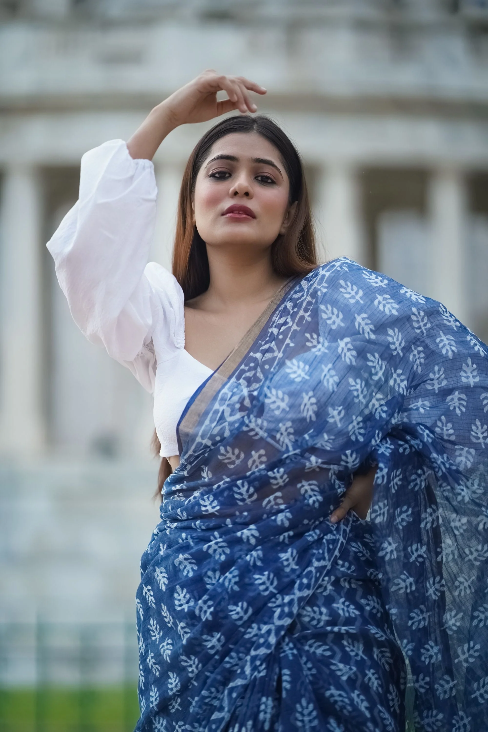 Natural dyed Dabu sarees - Malhar - Seher - Image 11
