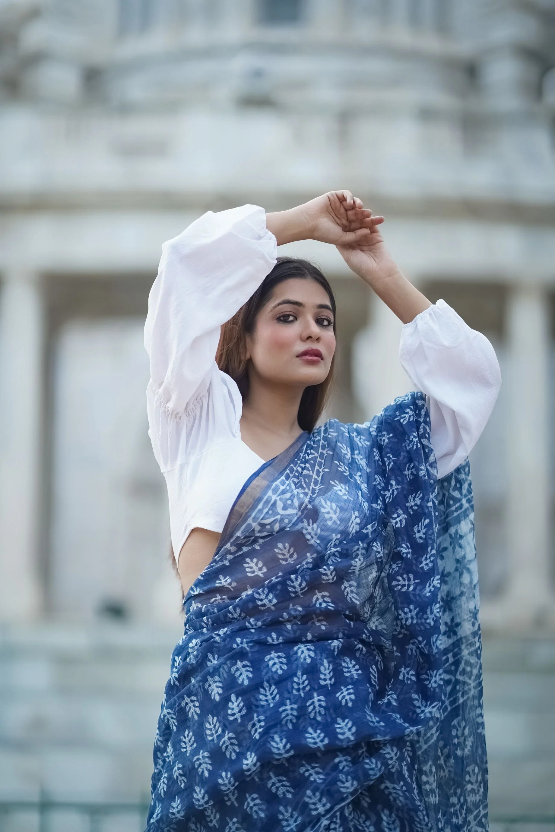 Natural dyed Dabu sarees - Malhar - Seher - Image 7
