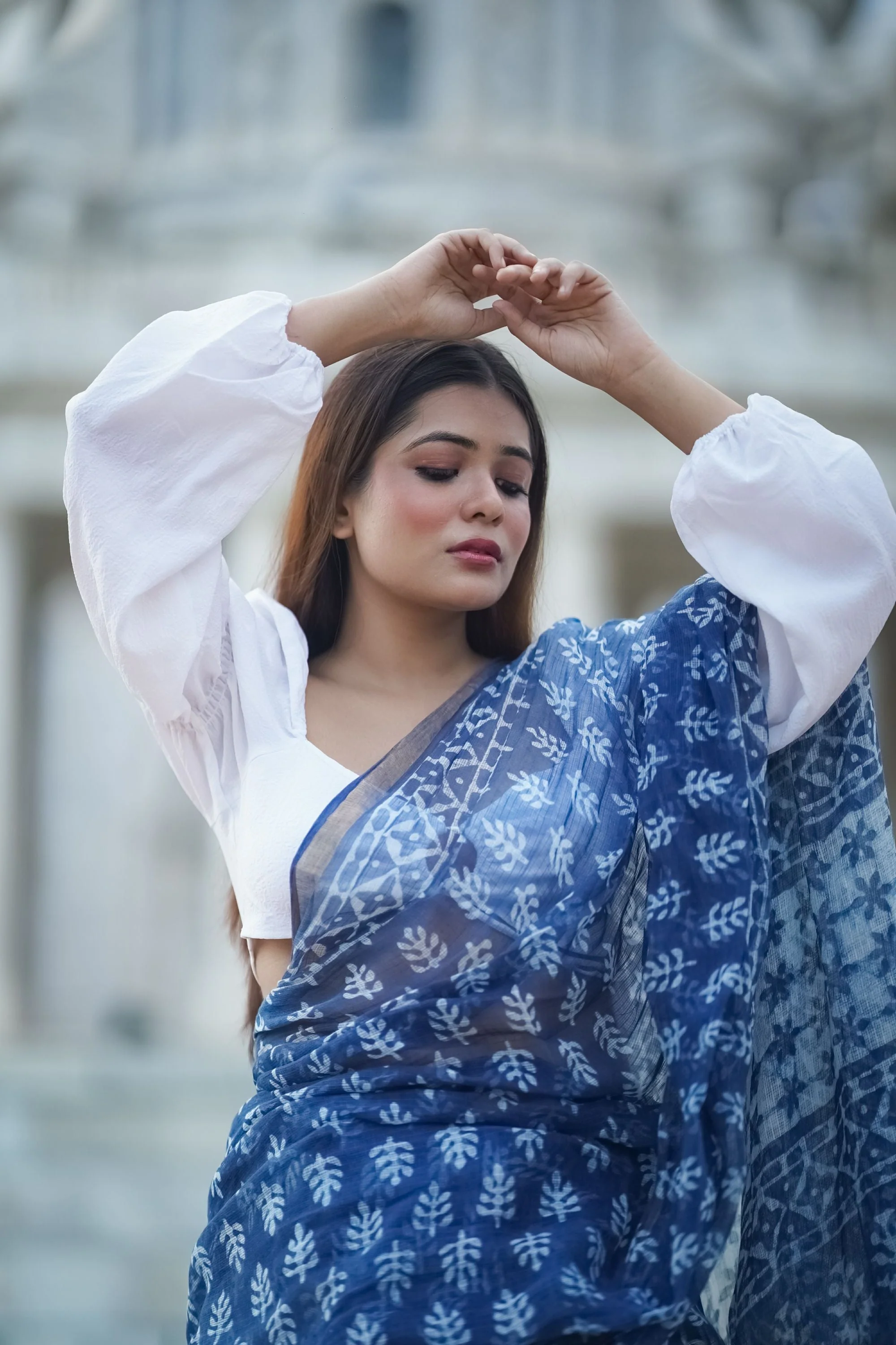 Natural dyed Dabu sarees - Malhar - Seher - Image 8