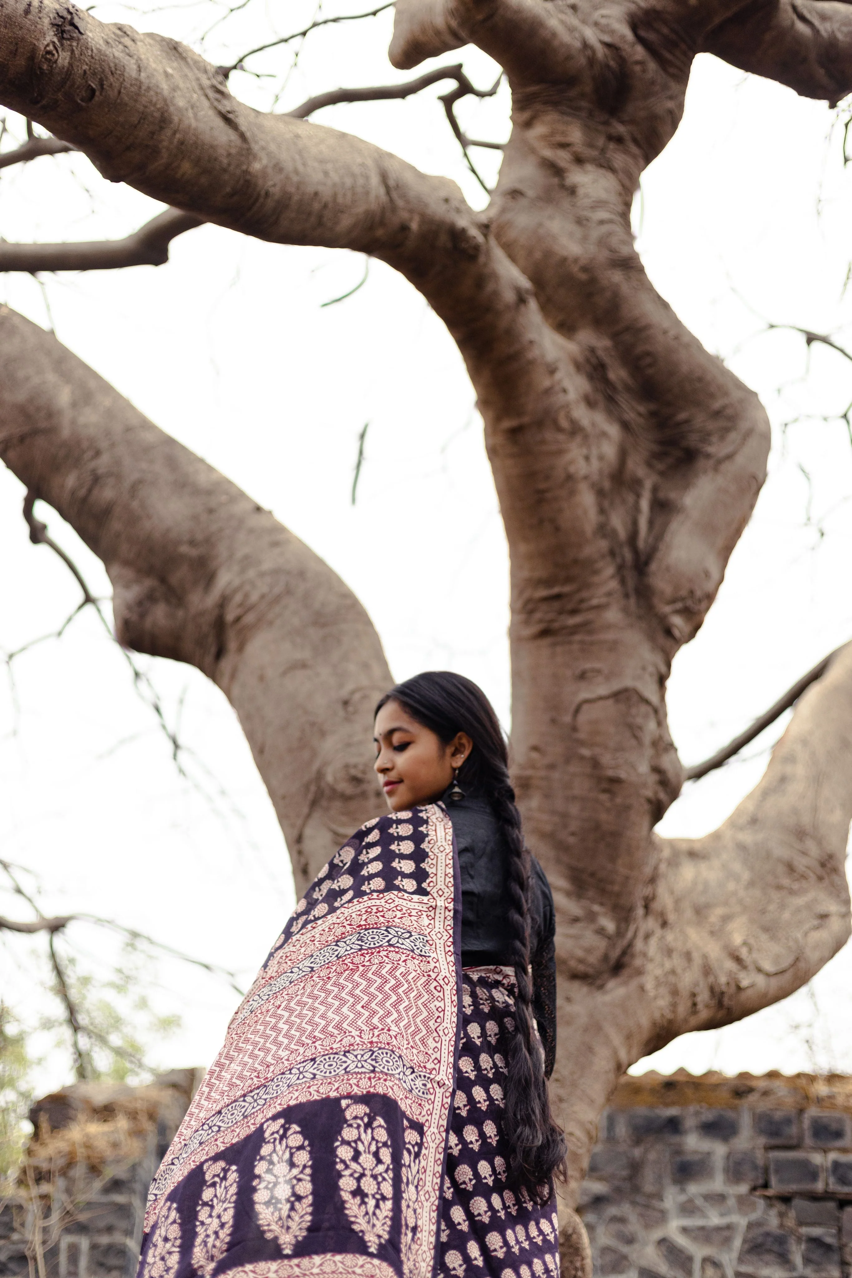 Natural dyed Bagh print sarees - Chitara - Gulab - Image 7