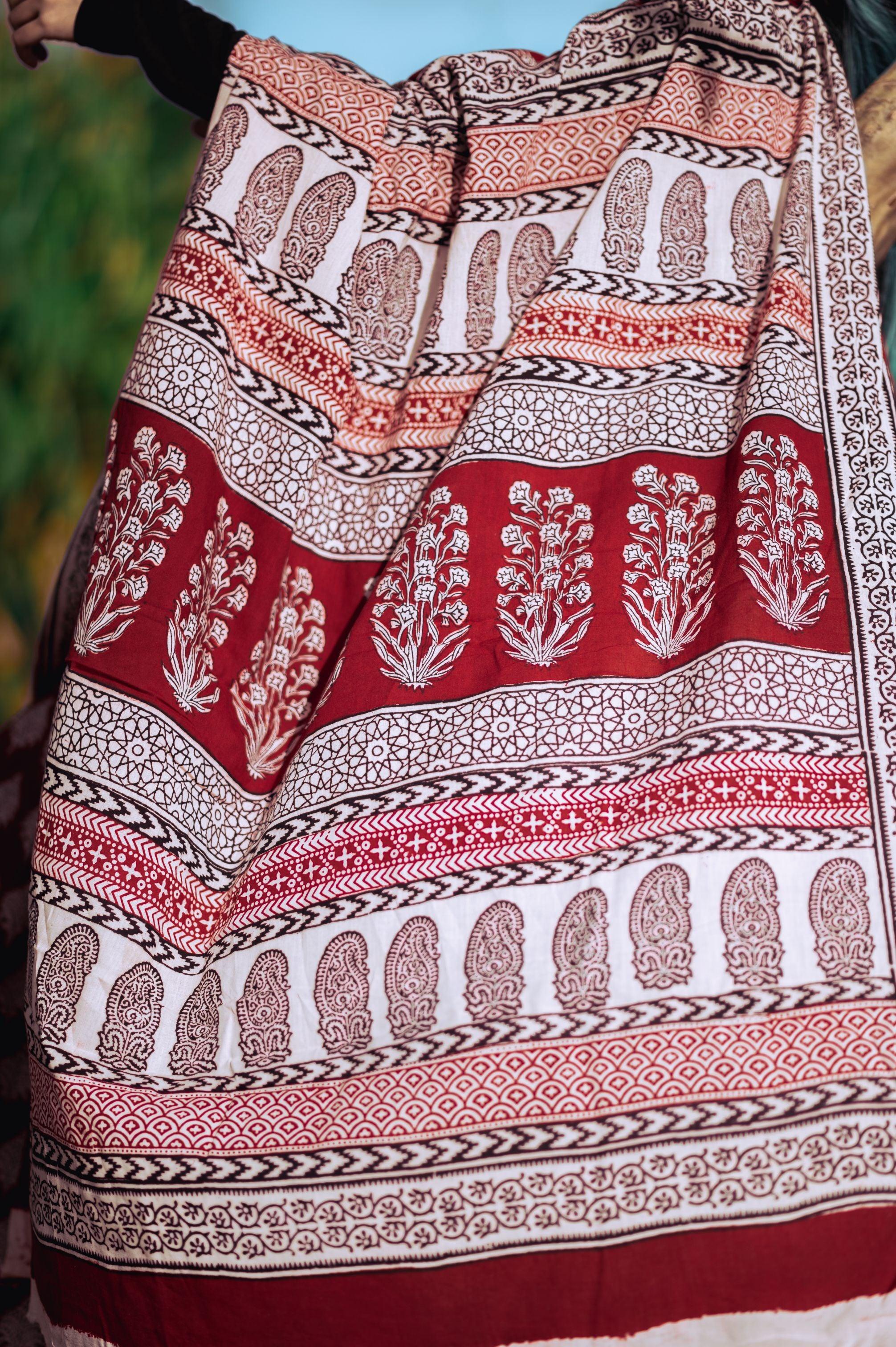 Natural dyed Bagh print sarees - Chitara - Bagh - Image 11