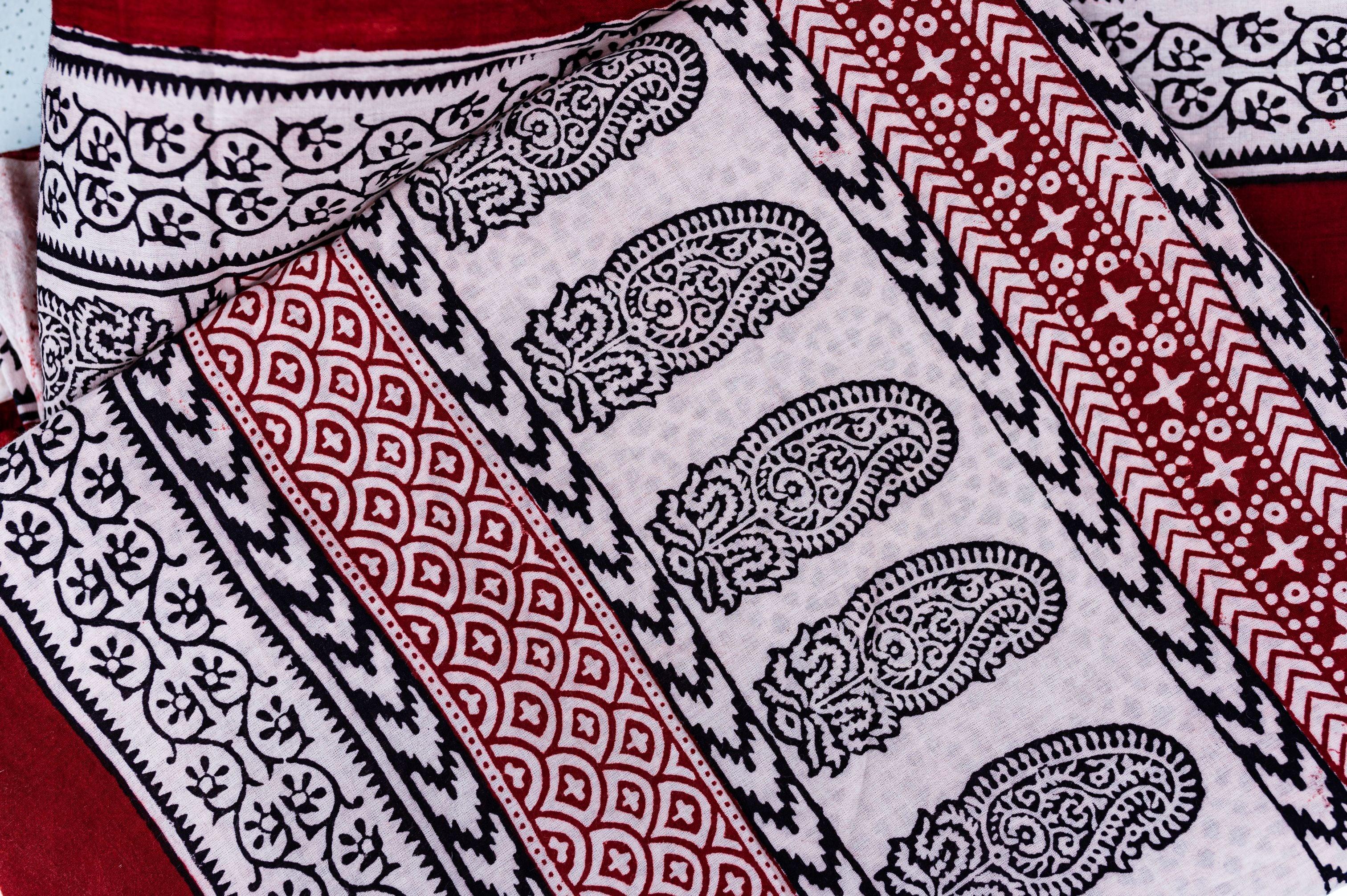 Natural dyed Bagh print sarees - Chitara - Bagh - Image 5