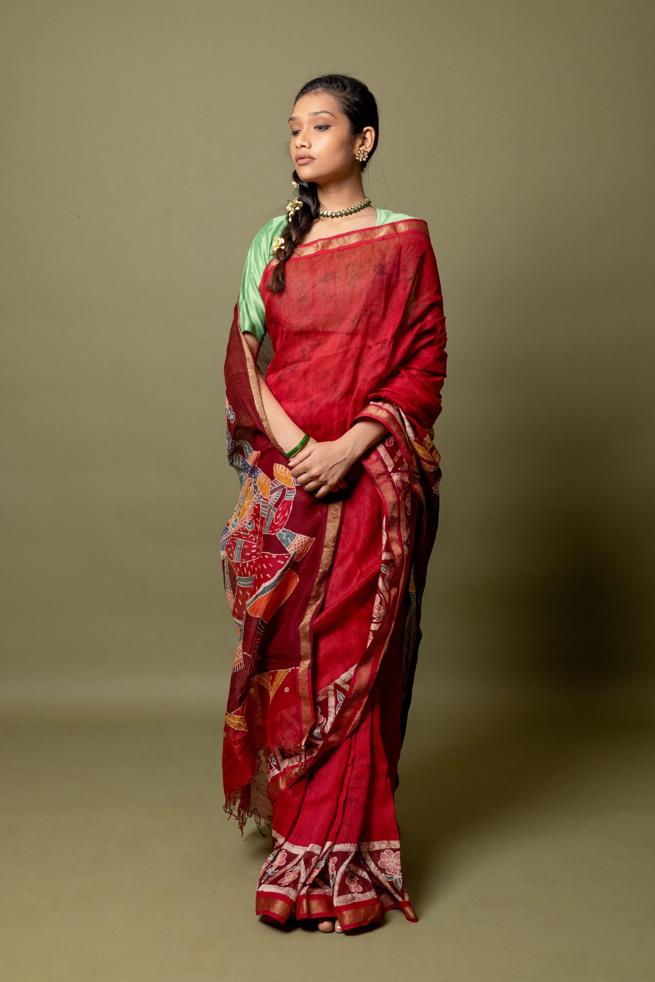 Batik Chanderi saree - Narmada- Dulhan - Image 8