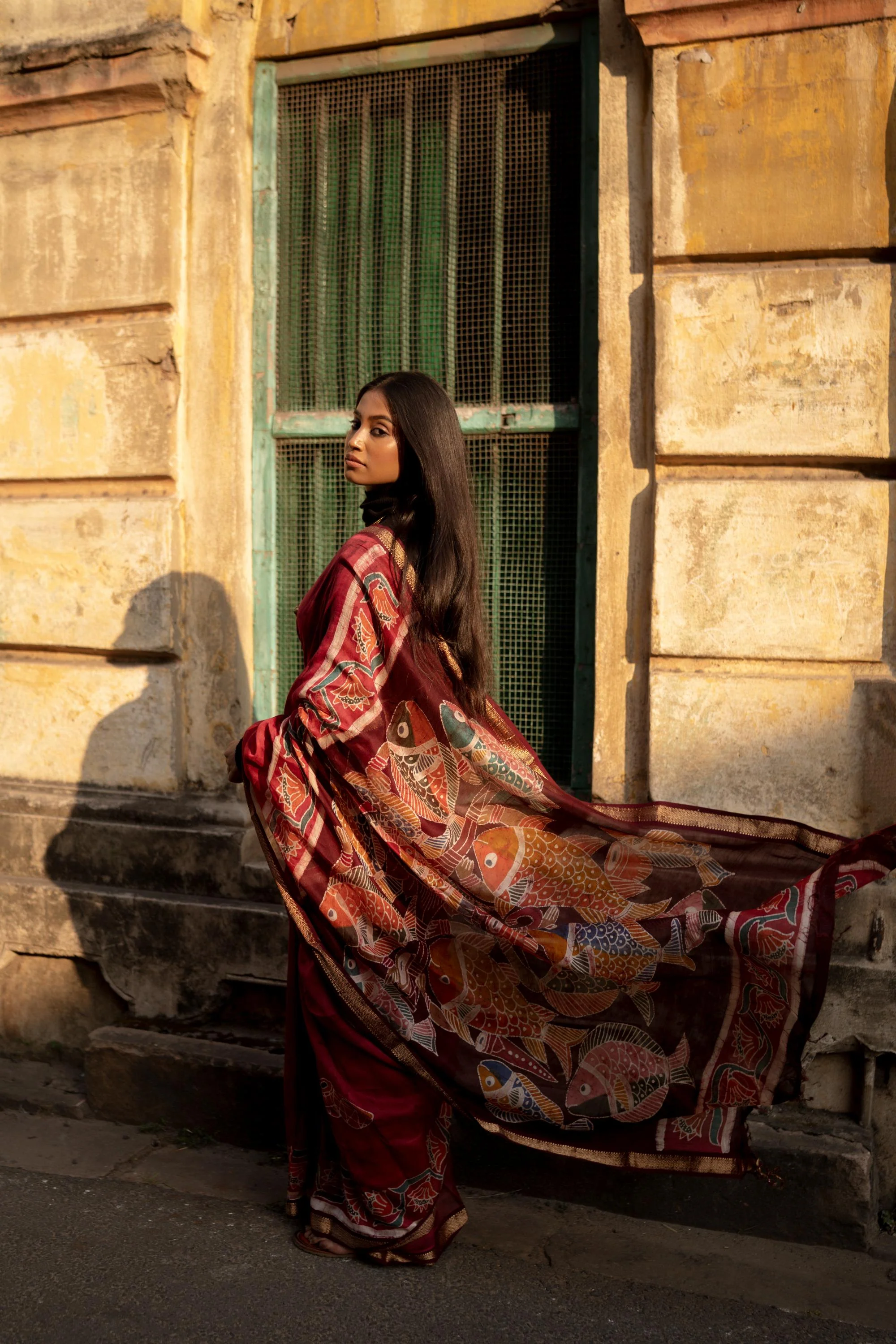 Batik Chanderi saree - Narmada- Manchali - Image 9