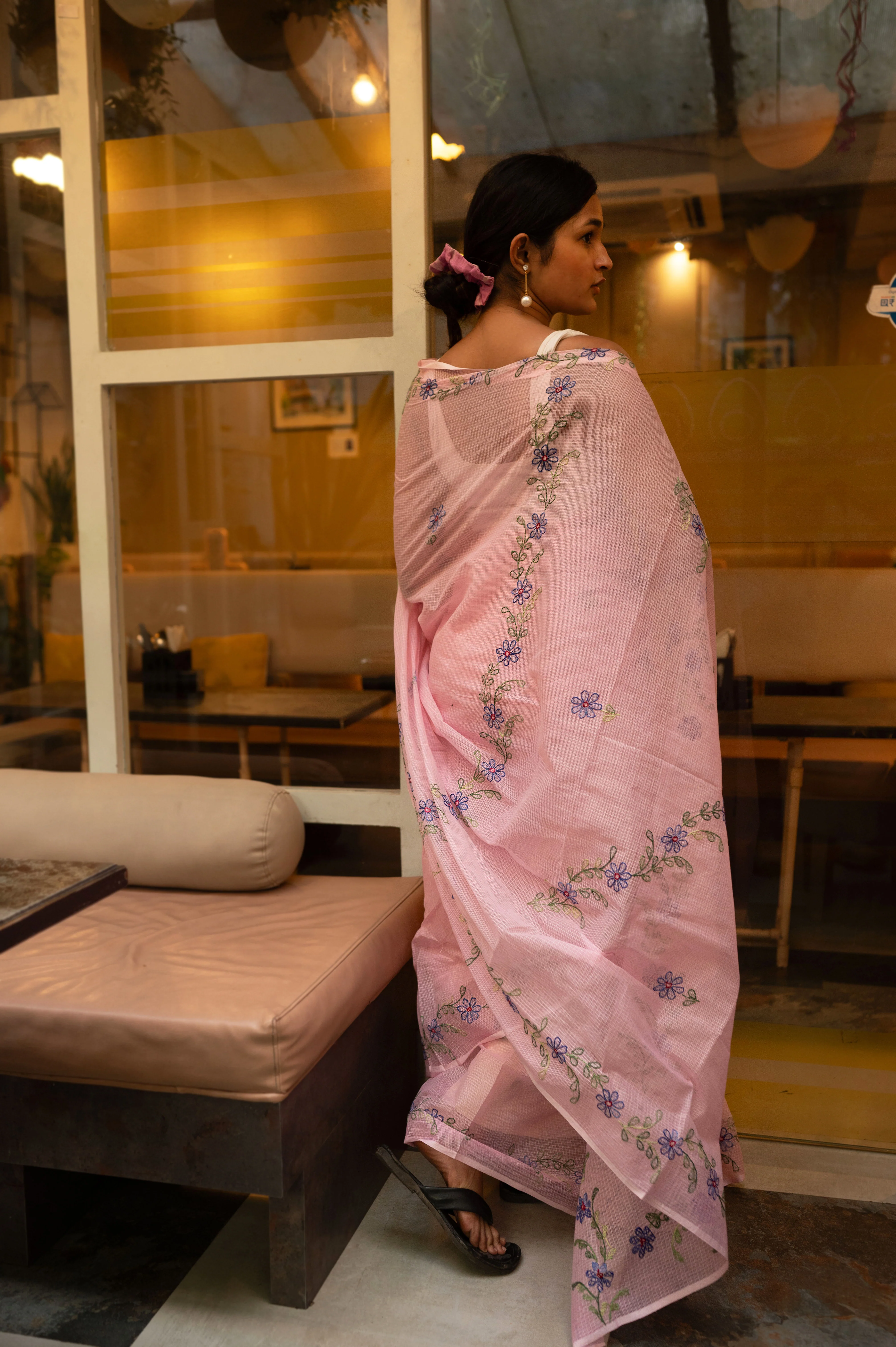 Embroidered Kota saree - Riwaayat - Guldasta - Image 4