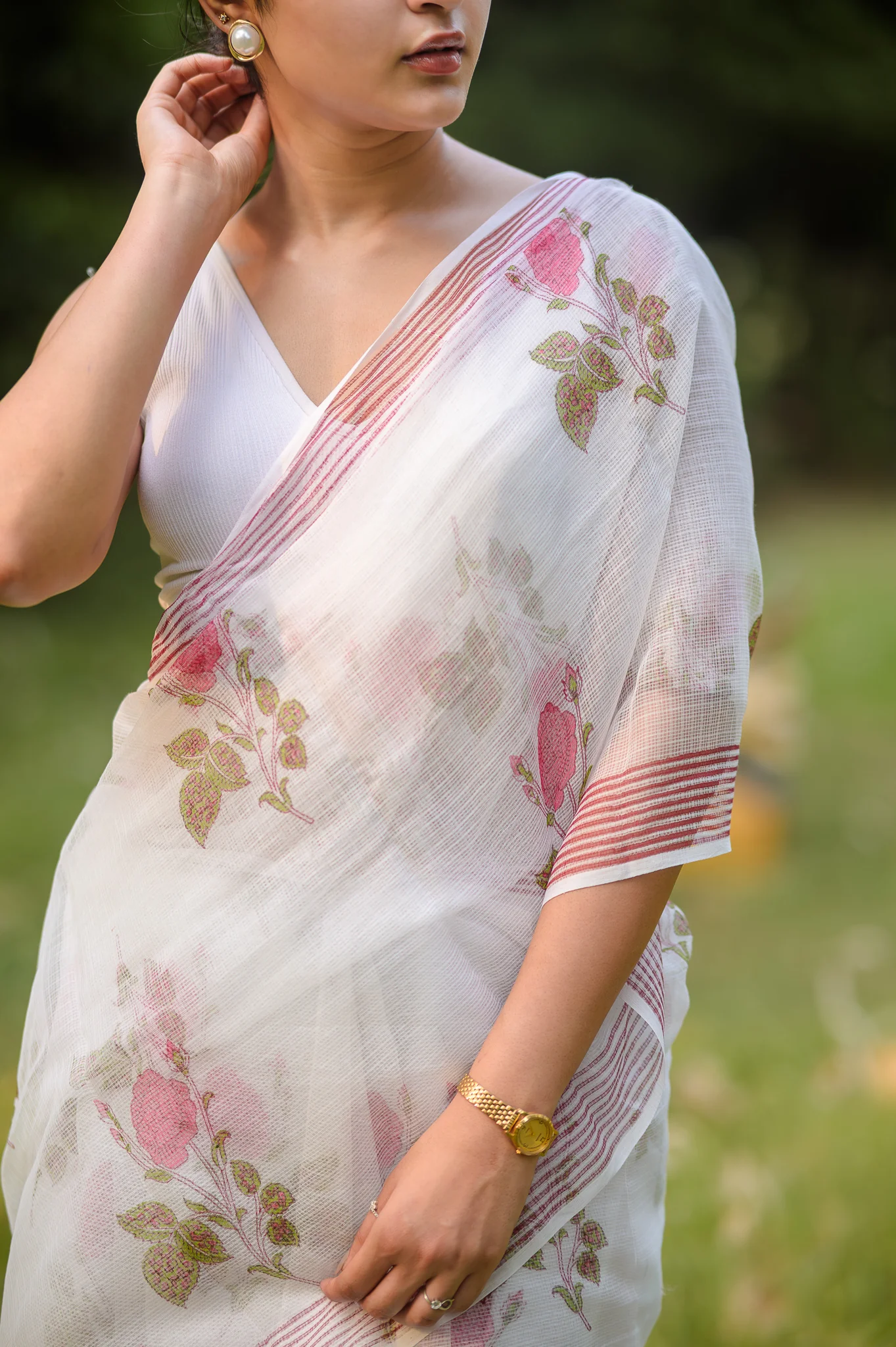 Evergreen printed Kota saree - Bagh- Vidya - Image 3