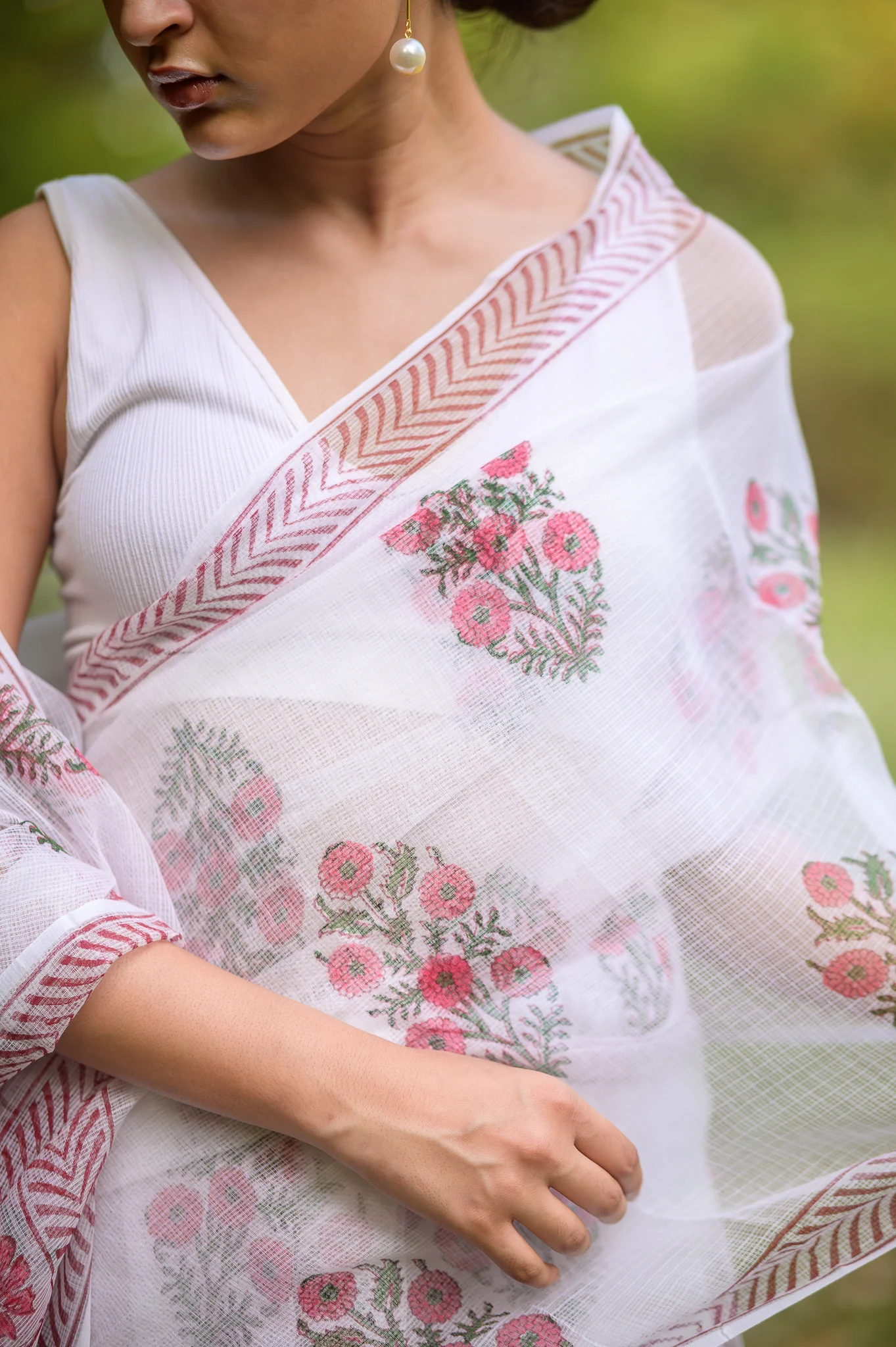Evergreen printed Kota saree - Bagh- Jonaki - Image 2