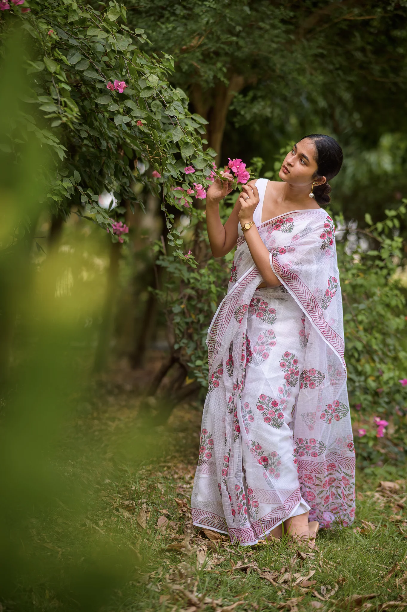 Evergreen printed Kota saree - Bagh- Jonaki - Image 4