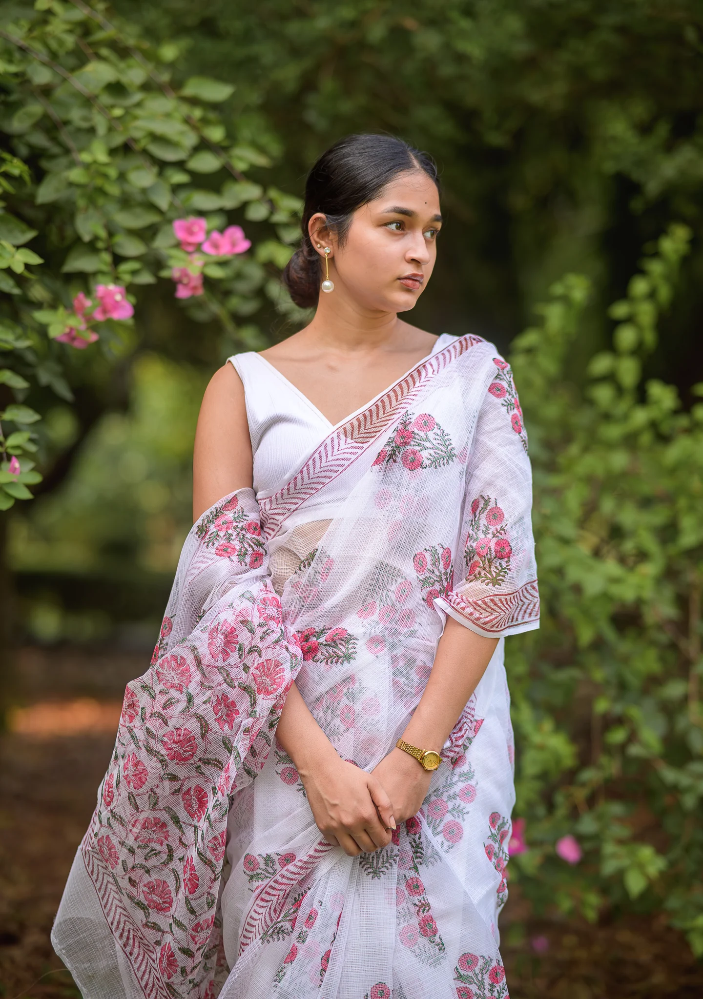 Evergreen printed Kota saree - Bagh- Jonaki - Image 6
