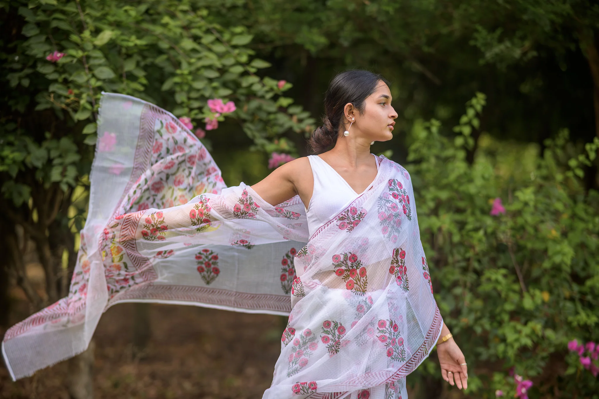 Evergreen printed Kota saree - Bagh- Jonaki - Image 7