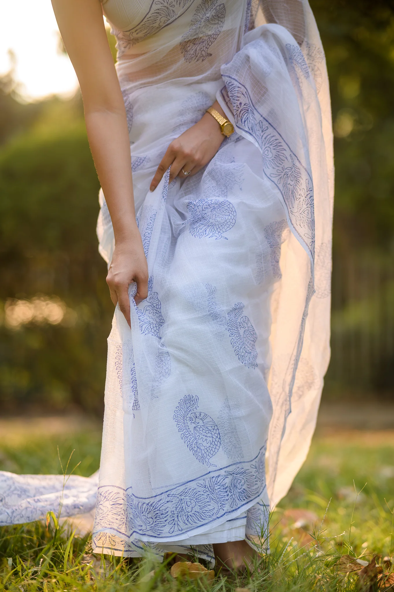 Evergreen printed Kota saree - Bagh- Gagan - Image 6
