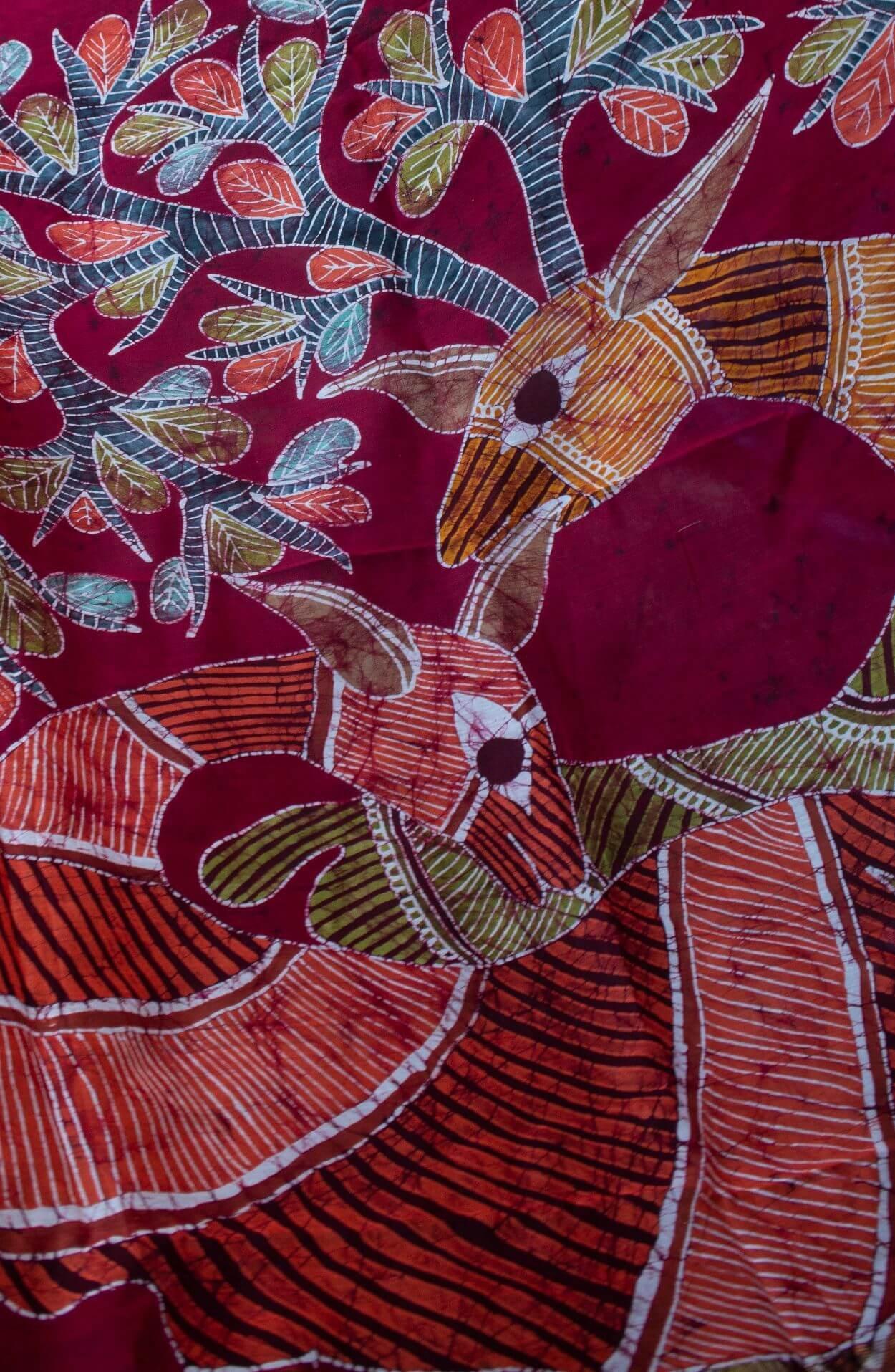 Batik Chanderi saree - Narmada- Heeranya - Image 3