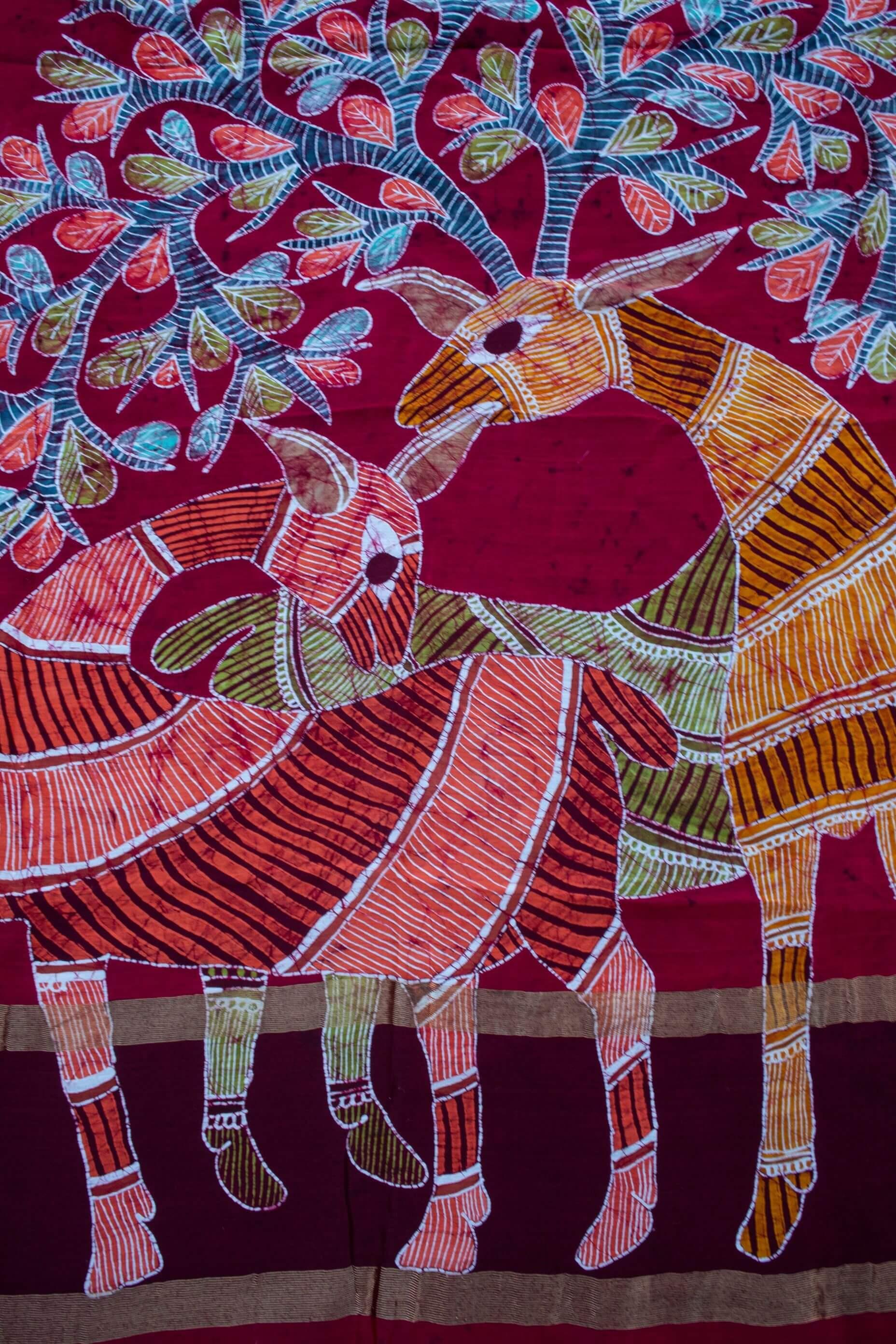 Batik Chanderi saree - Narmada- Heeranya - Image 8