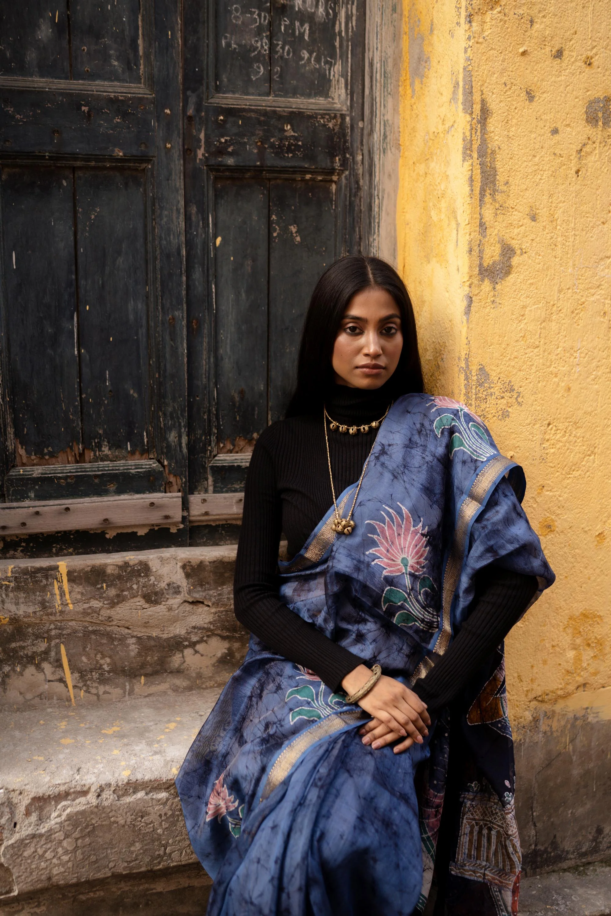 Batik Chanderi saree - Narmada- Ragni - Image 4