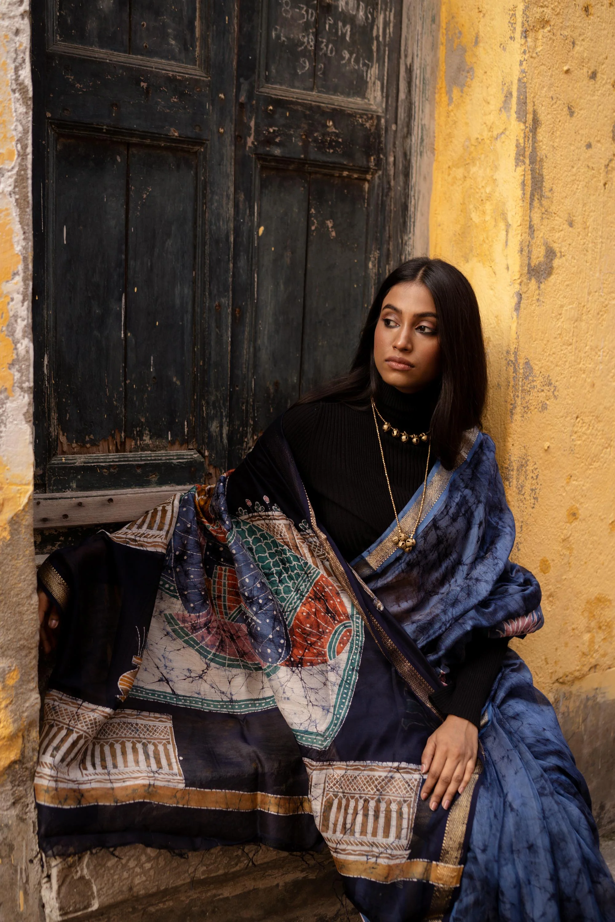 Batik Chanderi saree - Narmada- Ragni - Image 7